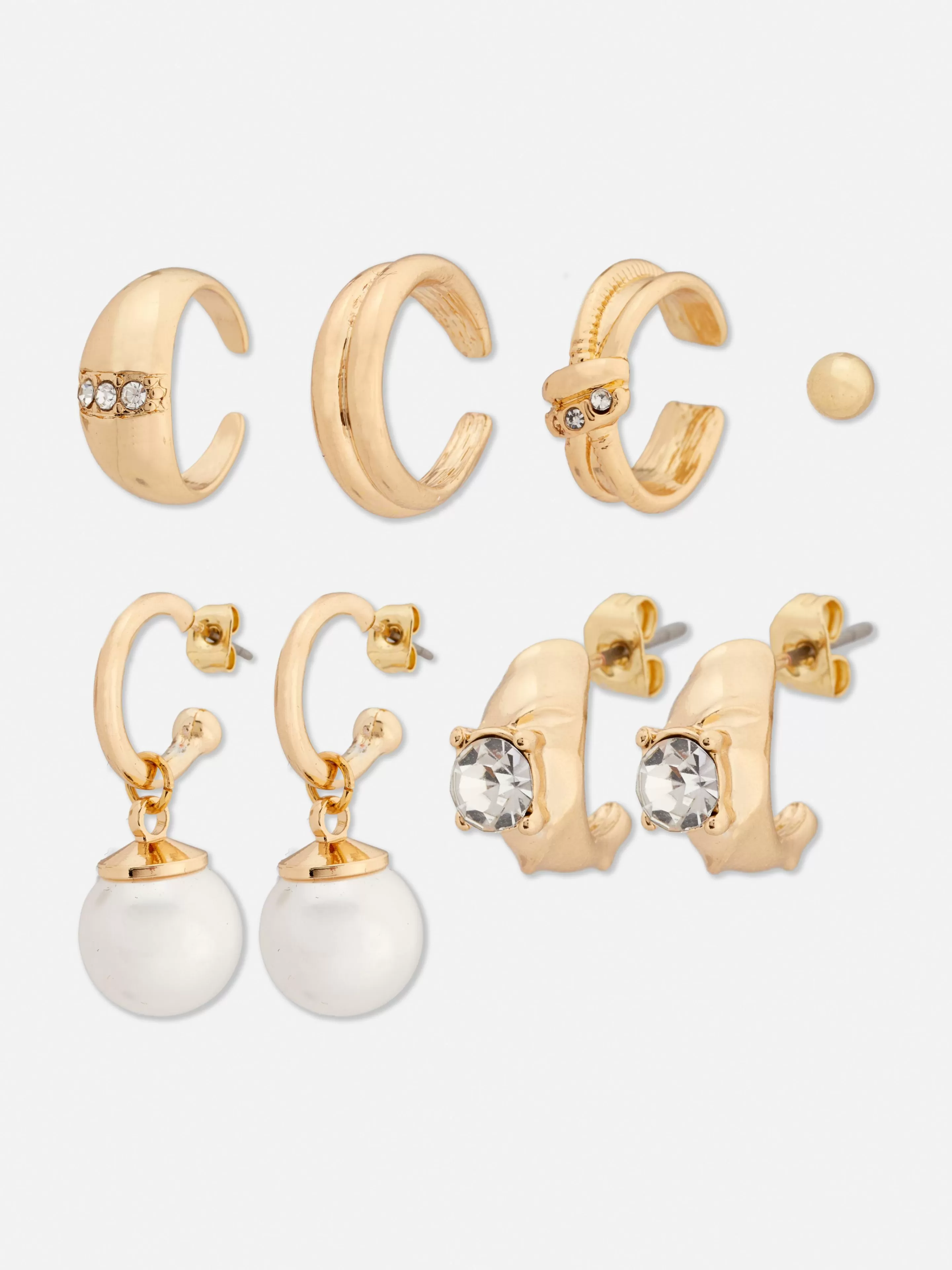 Lot De 6 clous Et Boucles D'oreilles à Clip En Strass-Primark Discount