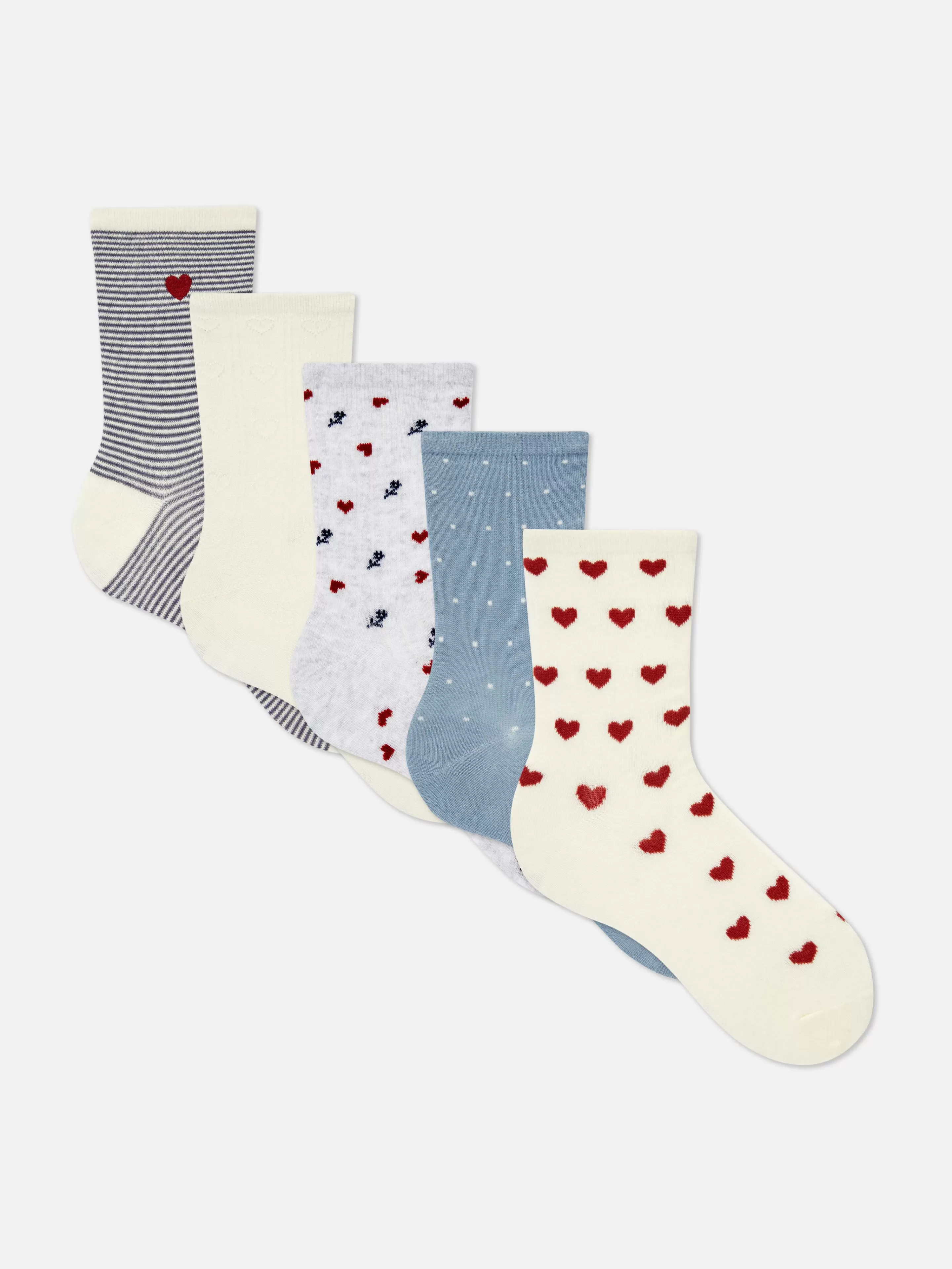 Lot De 5 paires De Chaussettes à Motif Cœur-Primark Online