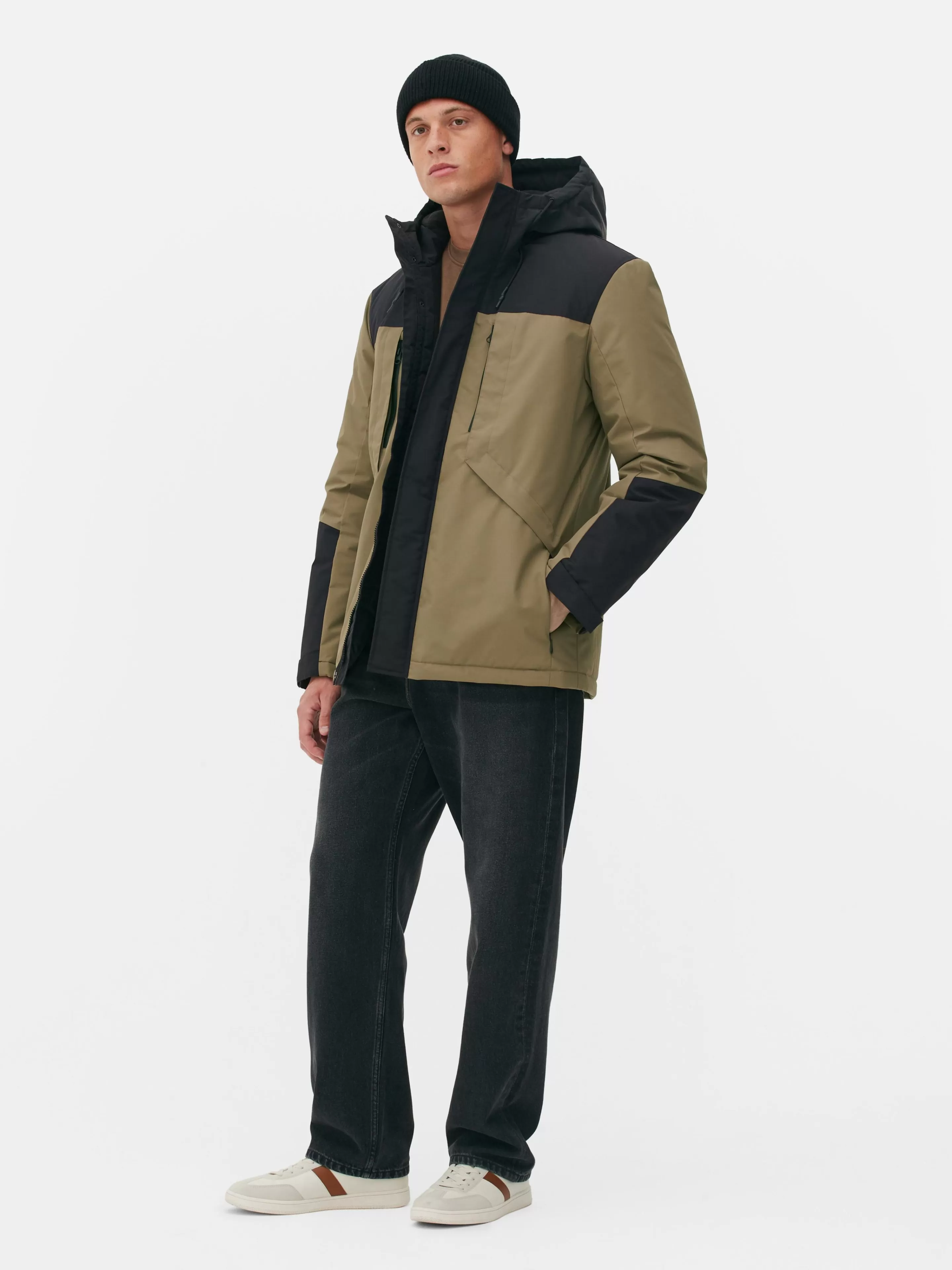 Manteau Court Color Block-Primark Discount