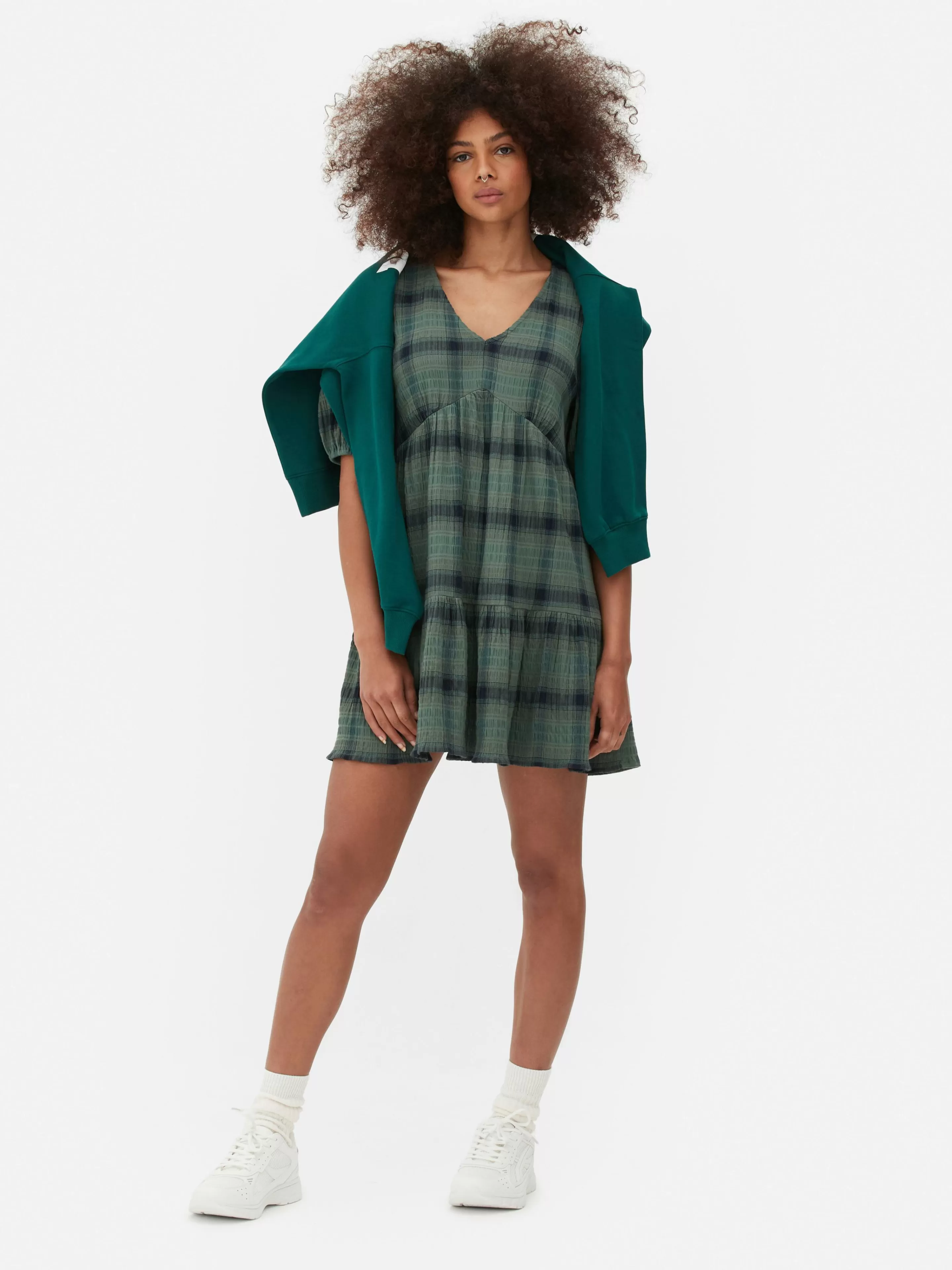 Mini Robe Cintrée à Carreaux-Primark Outlet