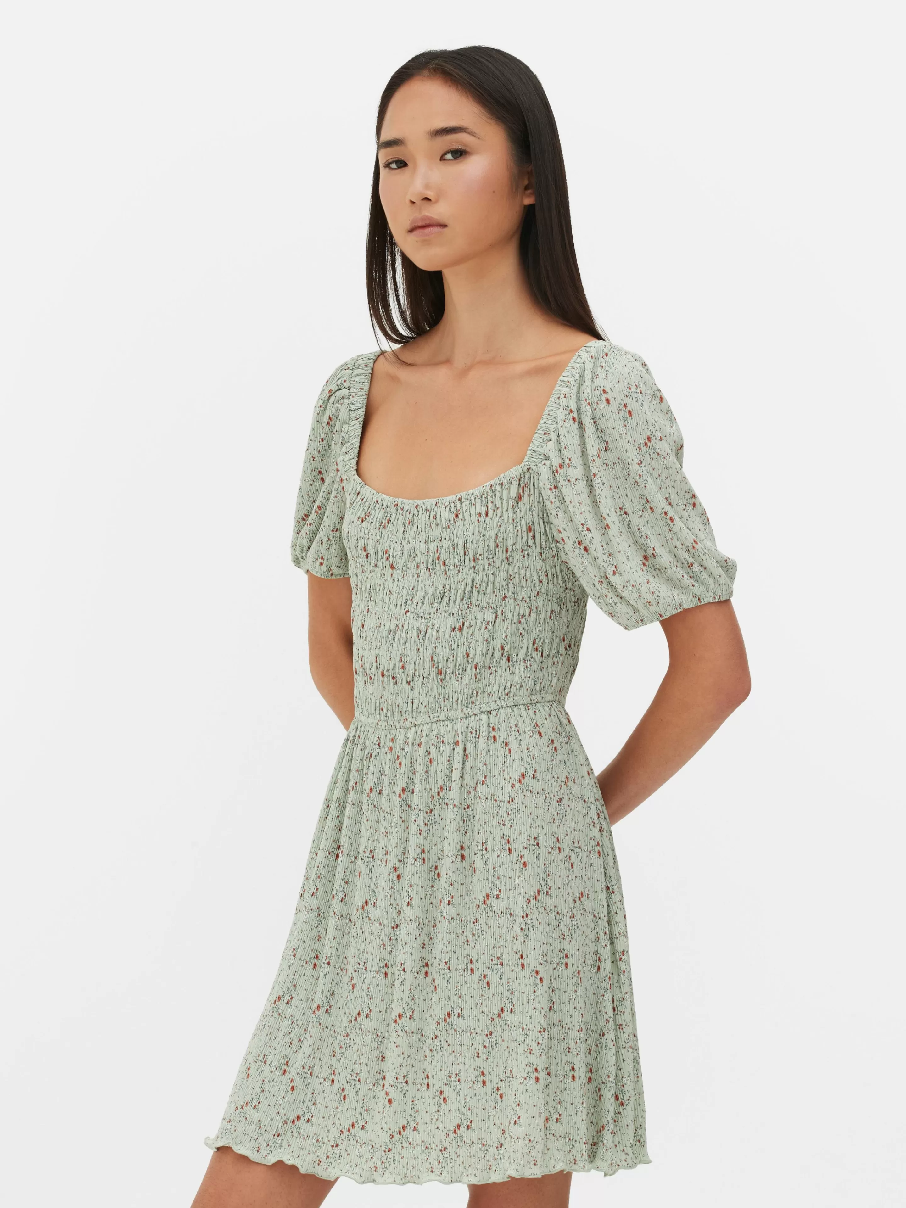 Mini Robe Froncée En Plissé-Primark Fashion