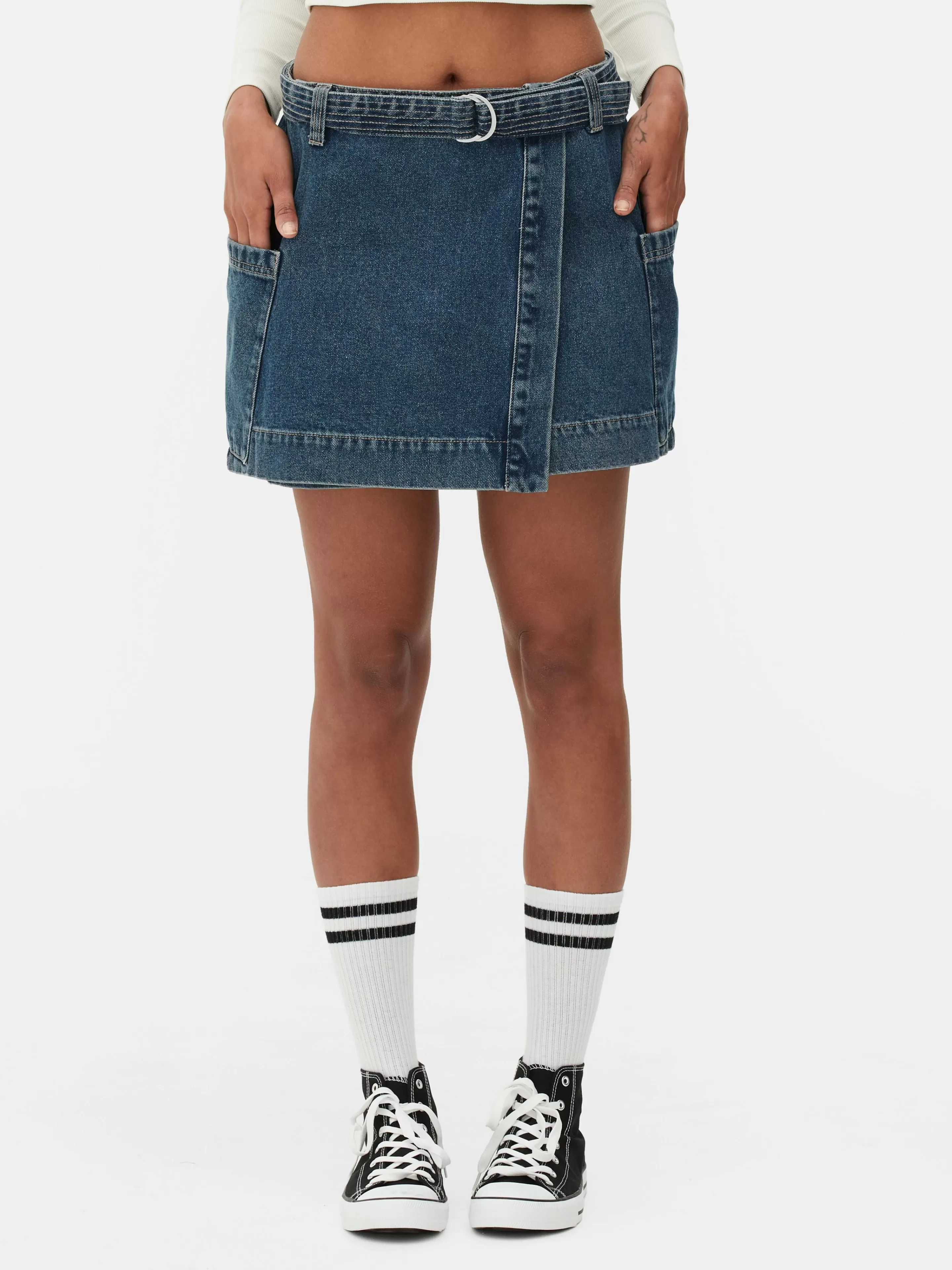 Mini-jupe Drapée En Denim-Primark Fashion
