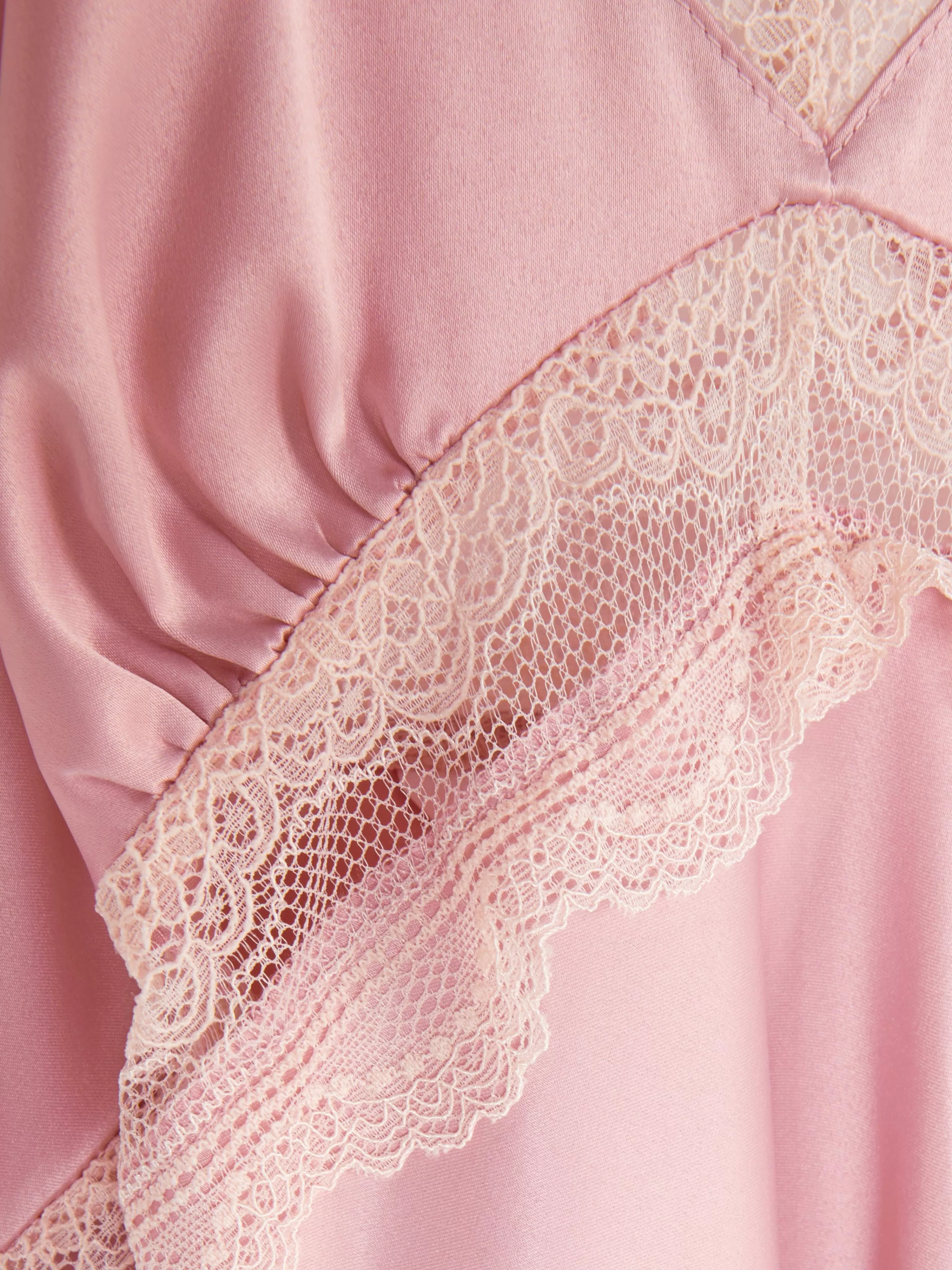 Nuisette Mi-longue En Satin à Finitions En Dentelle-Primark Hot