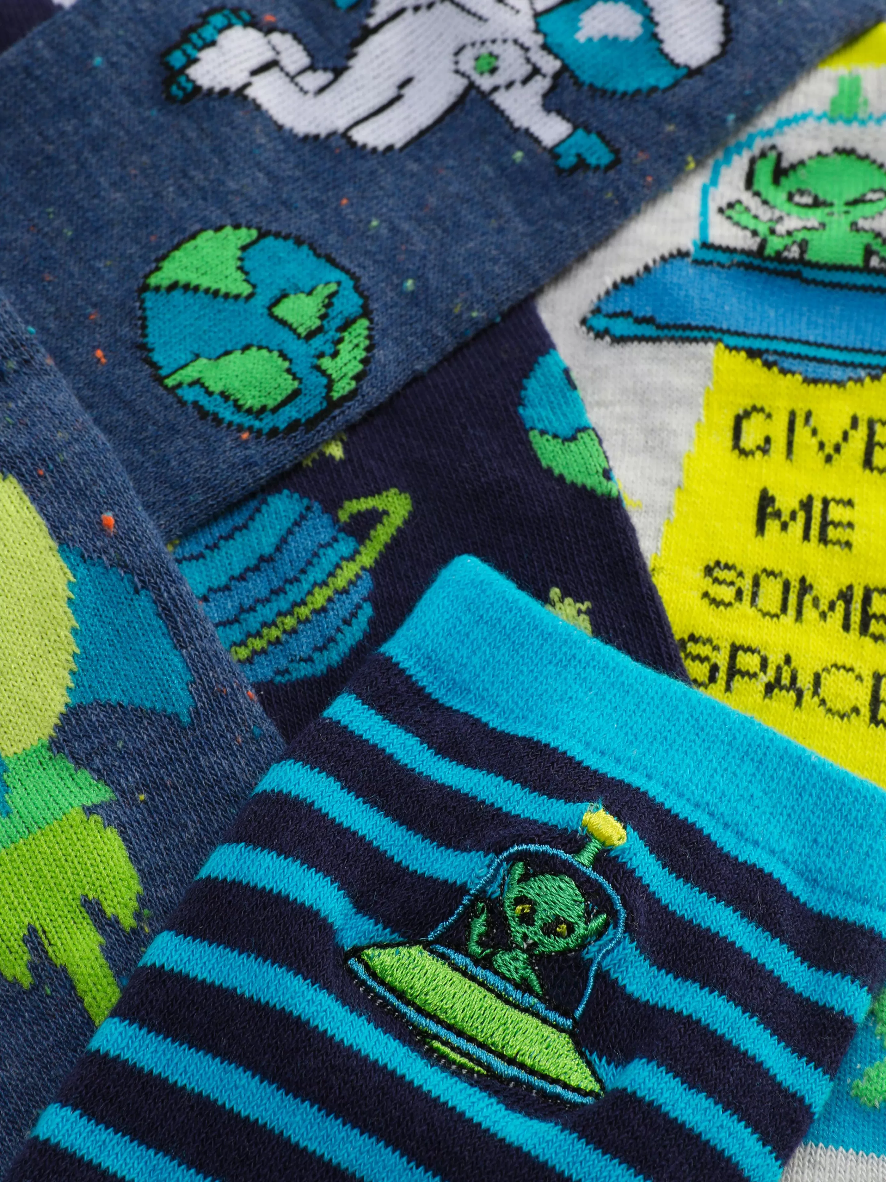 5 Paires De Socquettes Graphiques à Motif Espace-Primark New