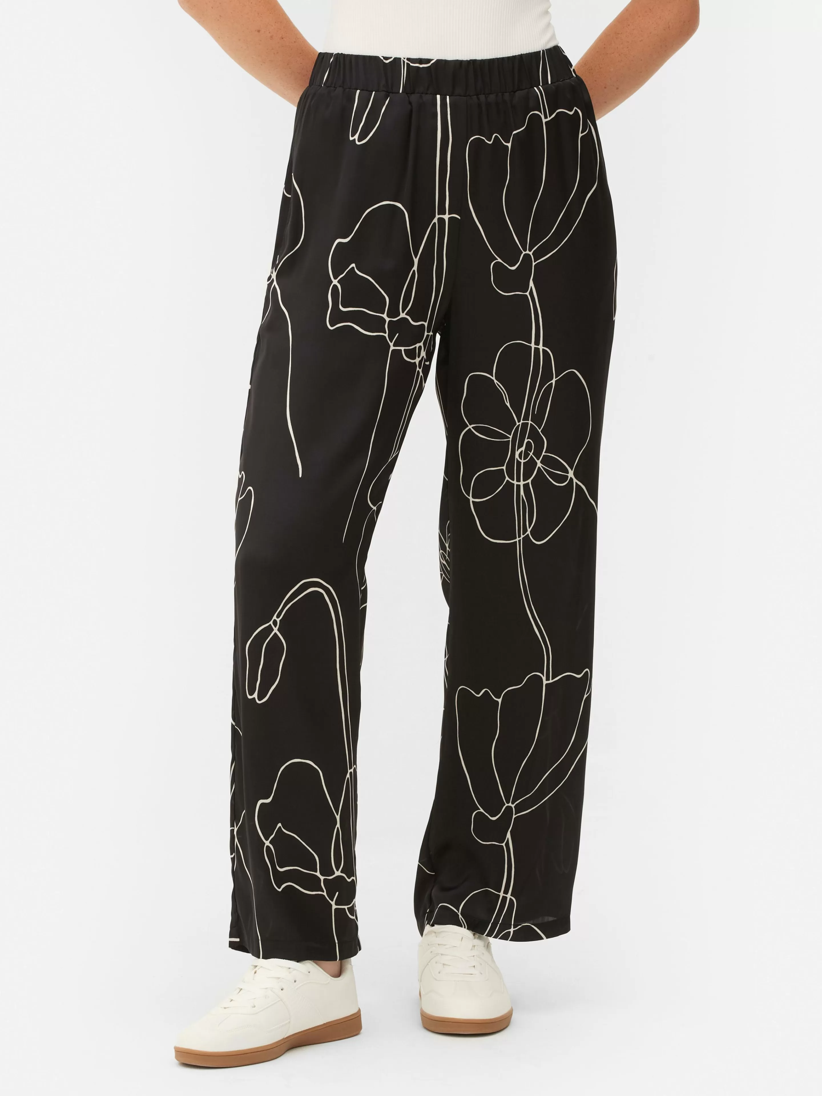 Pantalon à Fleurs En Satin à Coordonner-Primark Clearance