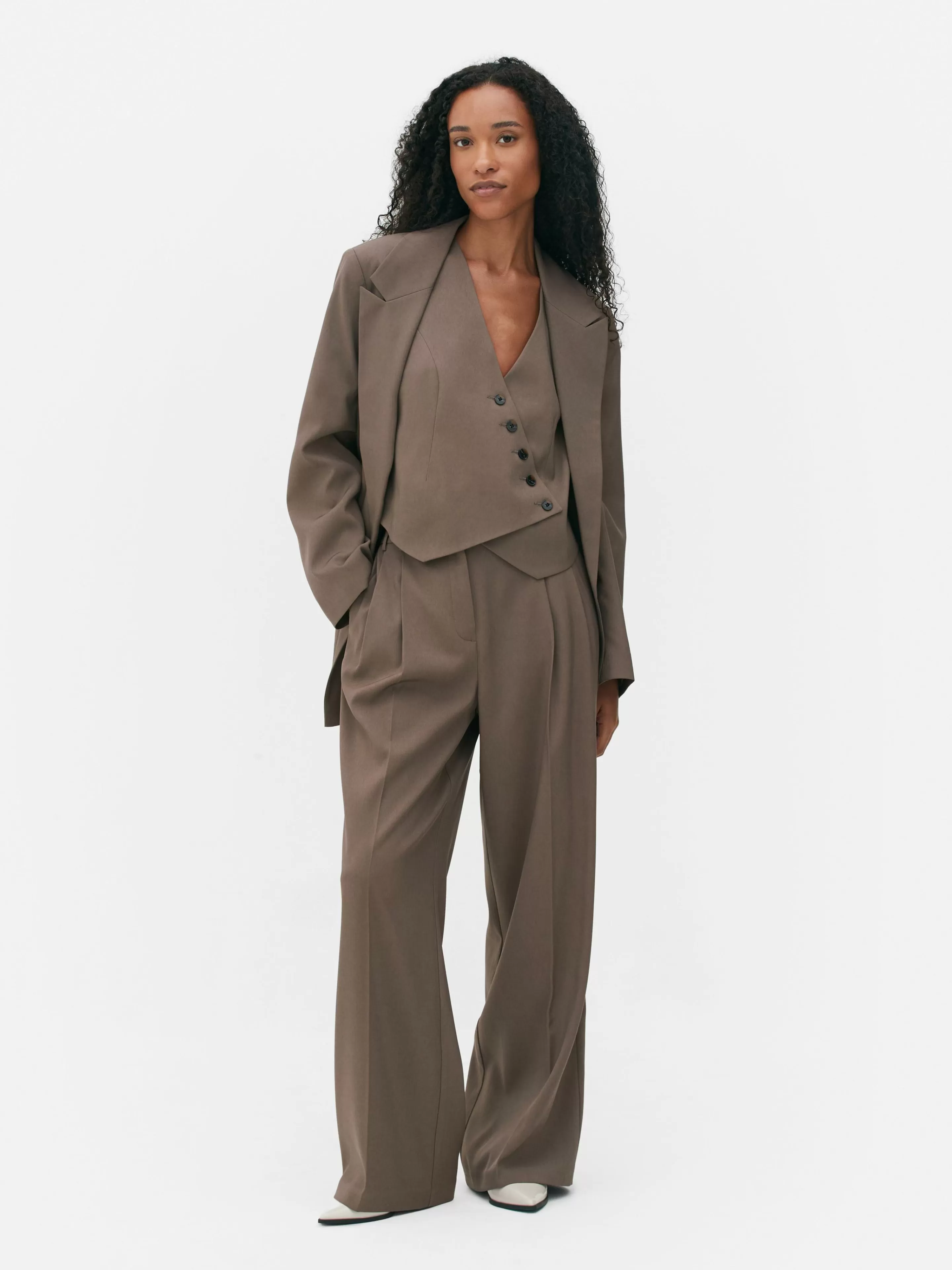 Pantalon Ajusté Plissé Sur Le Devant-Primark Fashion