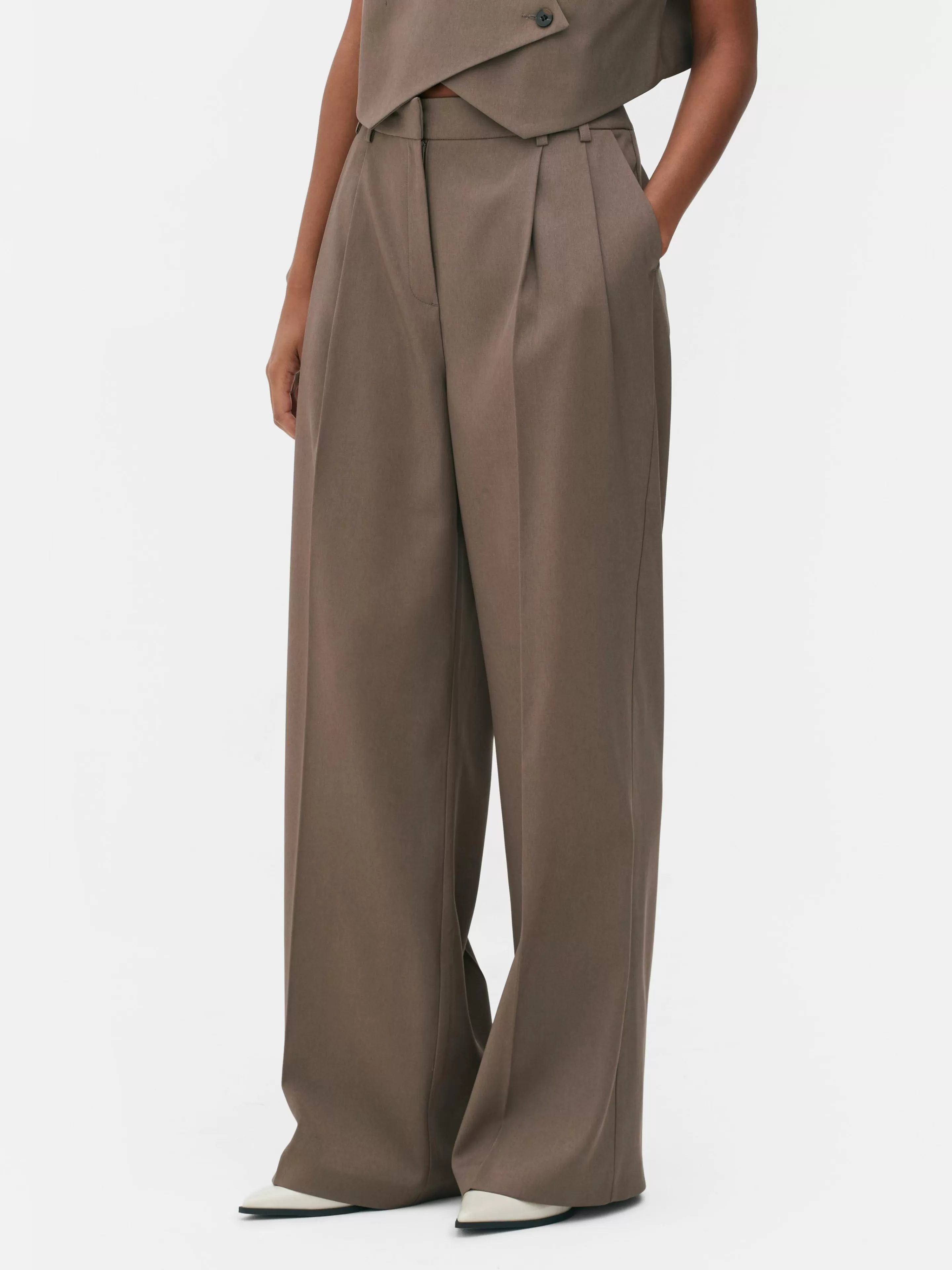 Pantalon Ajusté Plissé Sur Le Devant-Primark Fashion