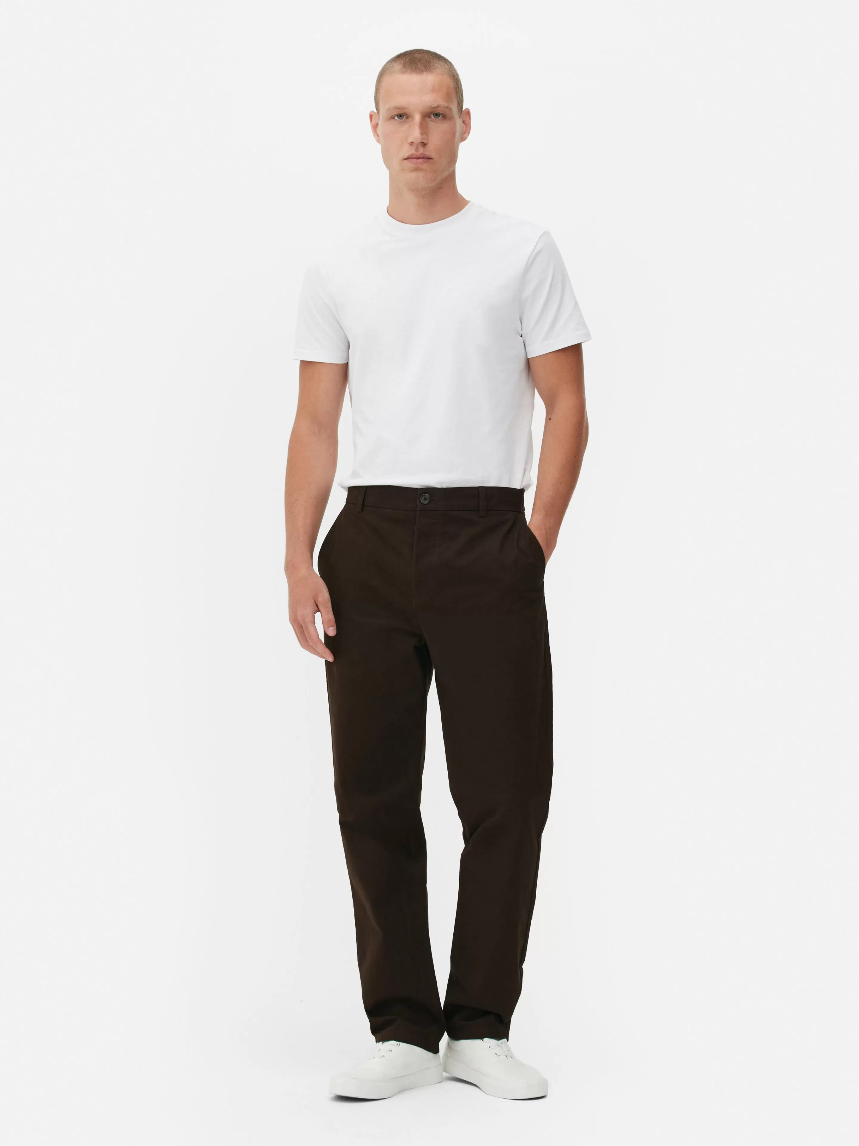 Pantalon Chino Stretch Coupe Droite-Primark New