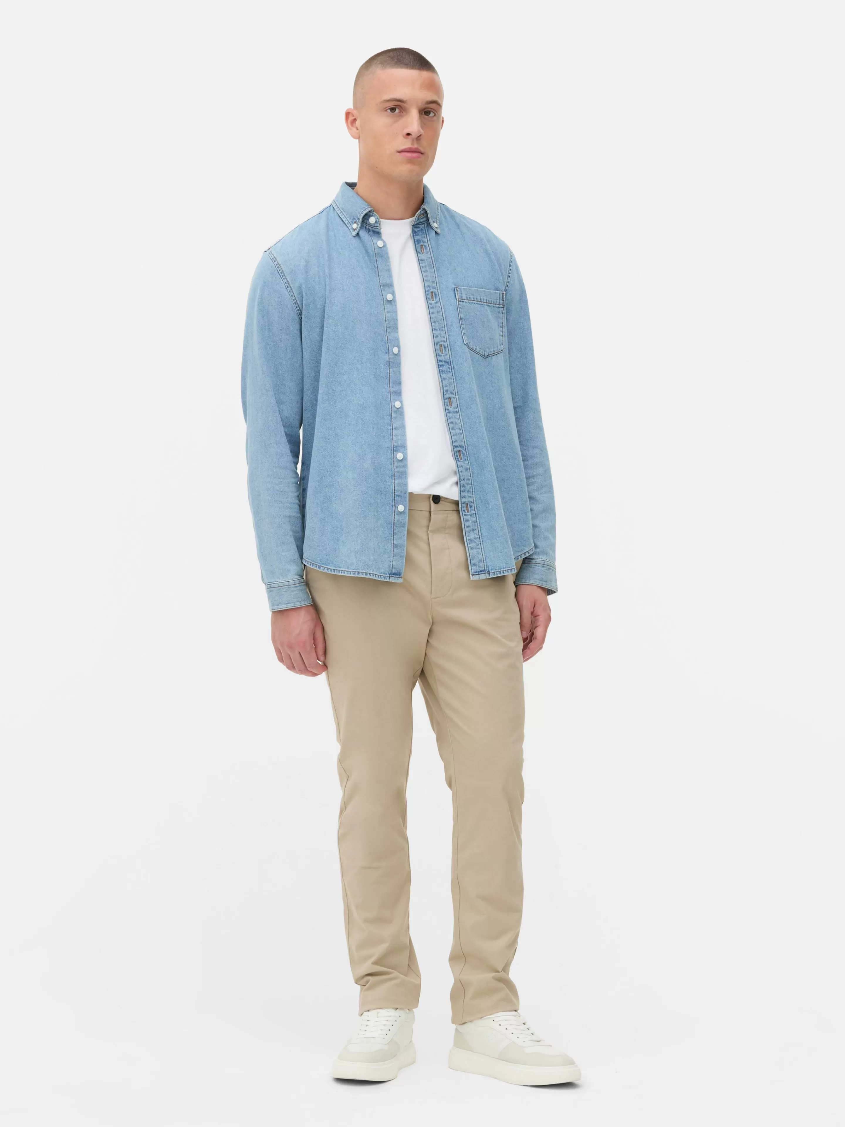 Pantalon Chino Stretch Coupe Slim-Primark Outlet