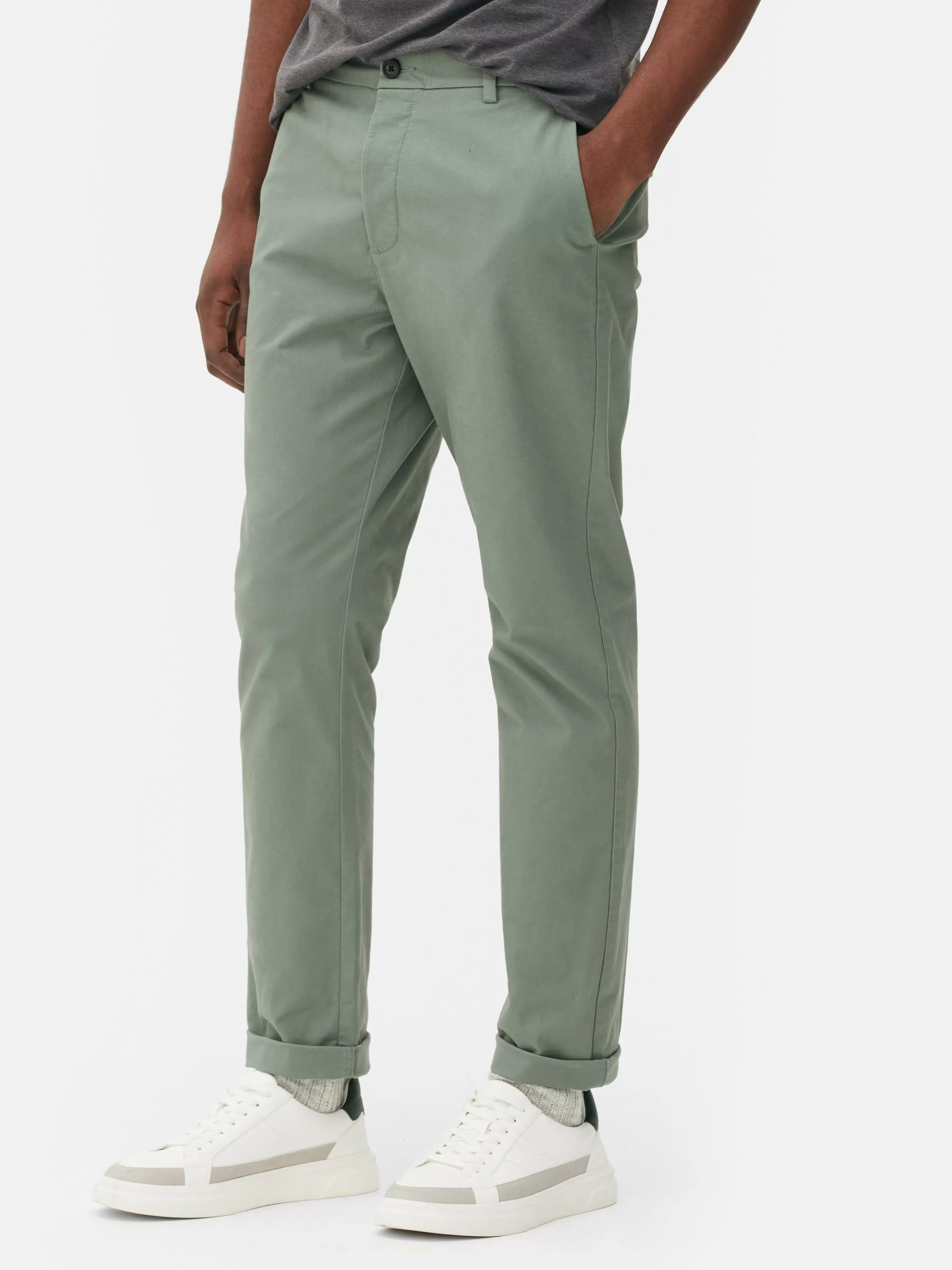 Pantalon Chino Stretch Coupe Slim-Primark Outlet