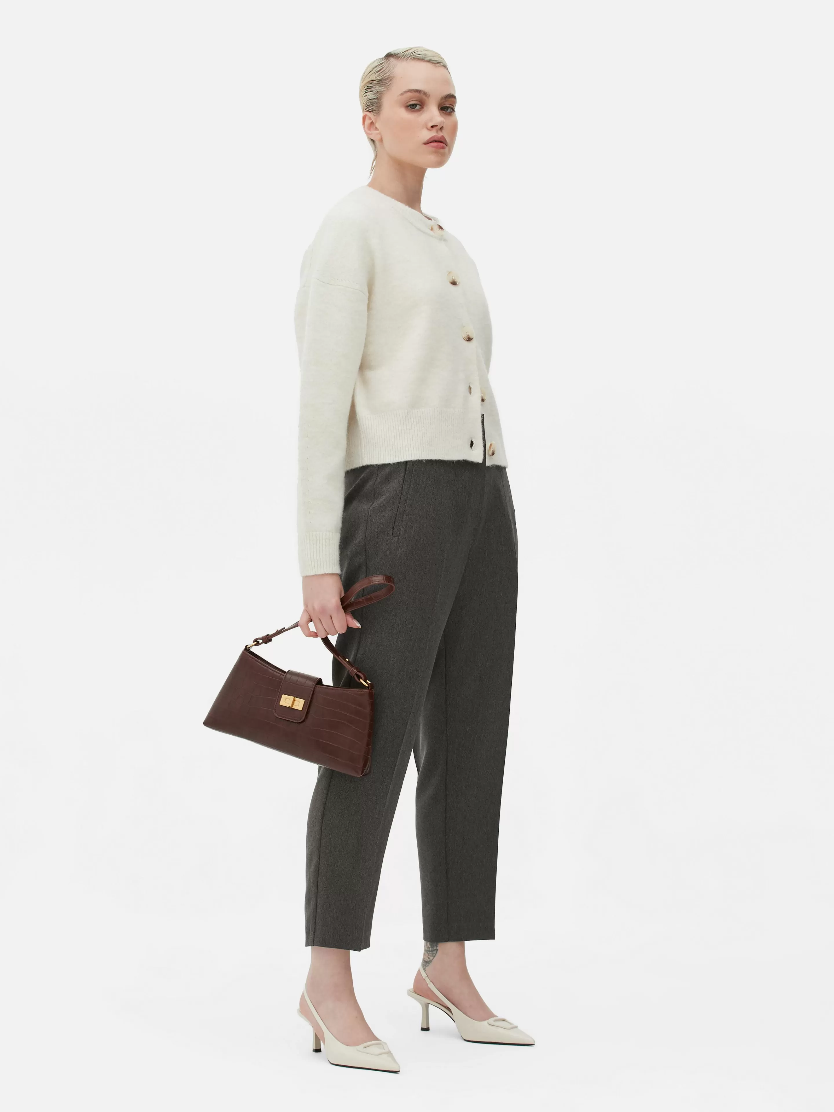 Pantalon Taille Haute à Surpiqûres-Primark Sale