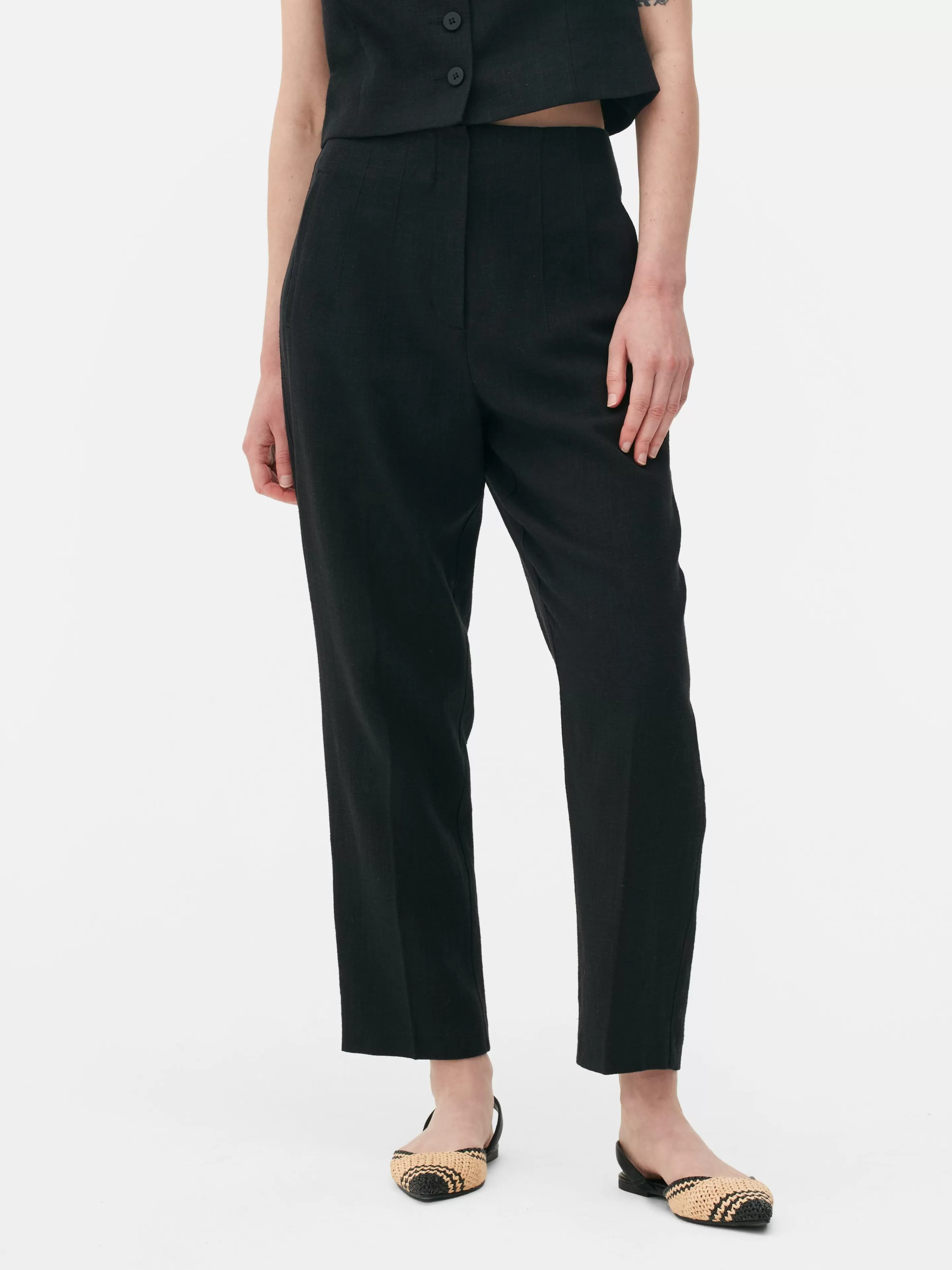 Pantalon Taille Haute Surpiqué-Primark Store