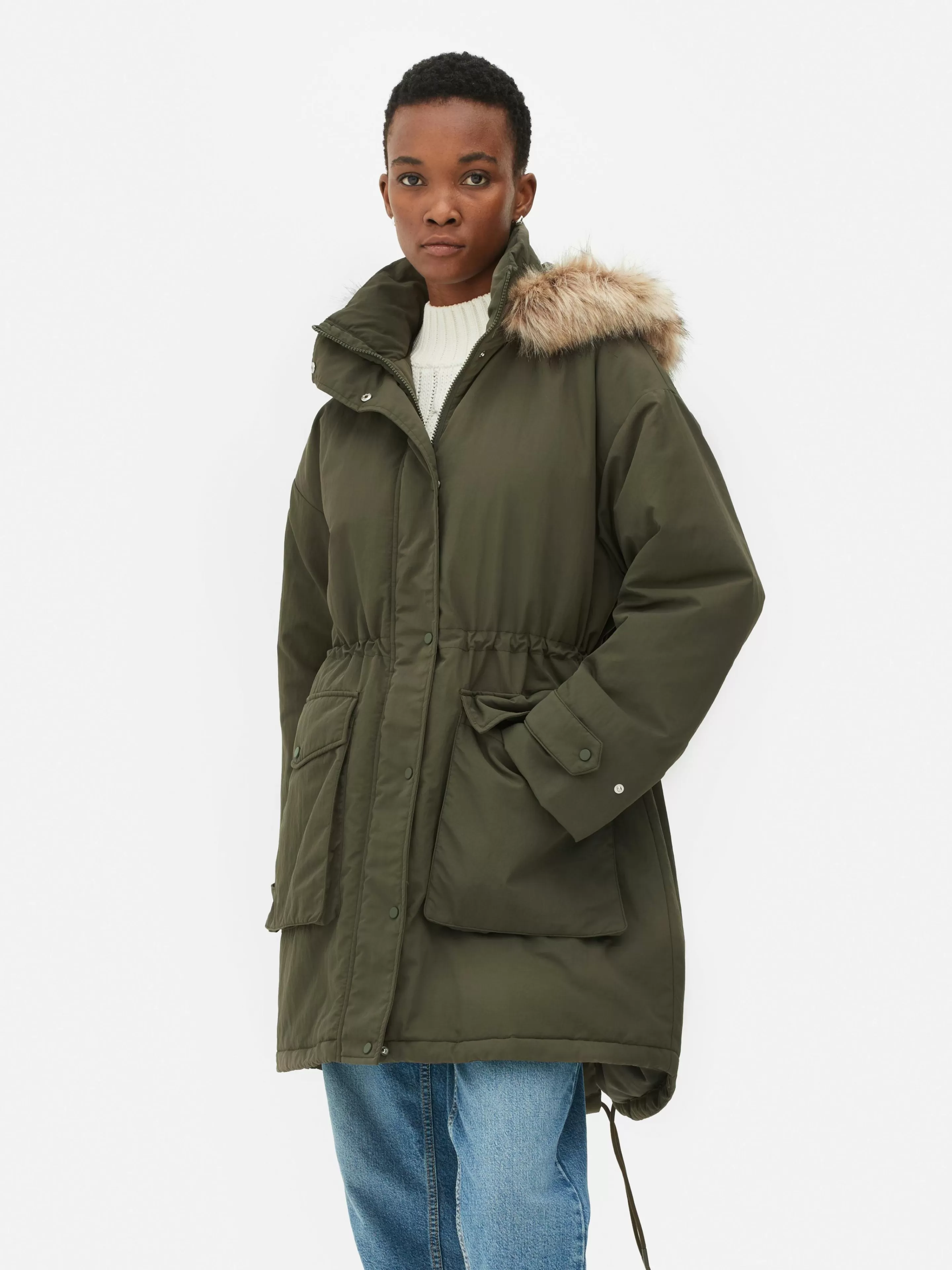 Parka à Capuche En Fausse Fourrure-Primark Flash Sale