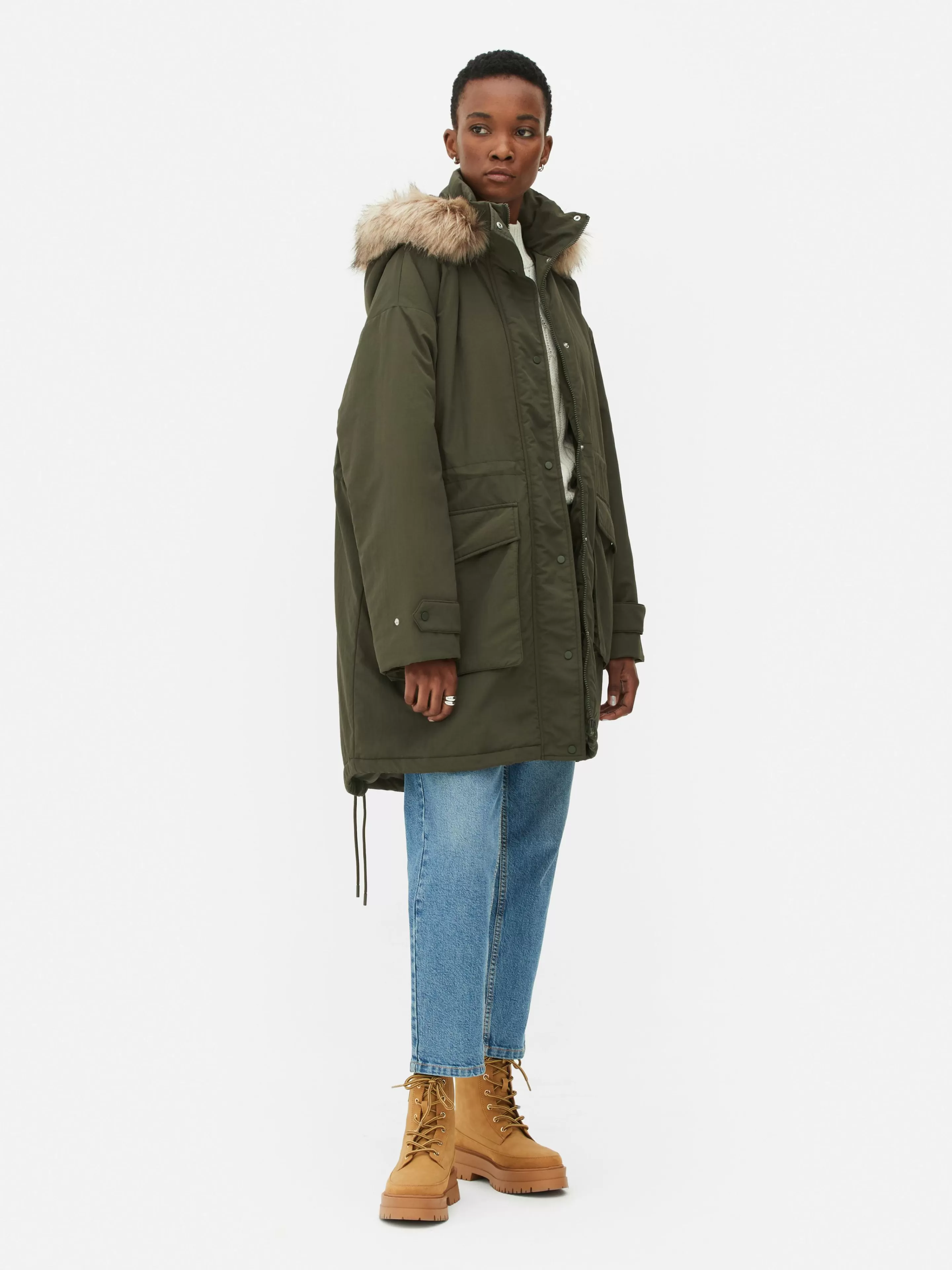 Parka à Capuche En Fausse Fourrure-Primark Flash Sale