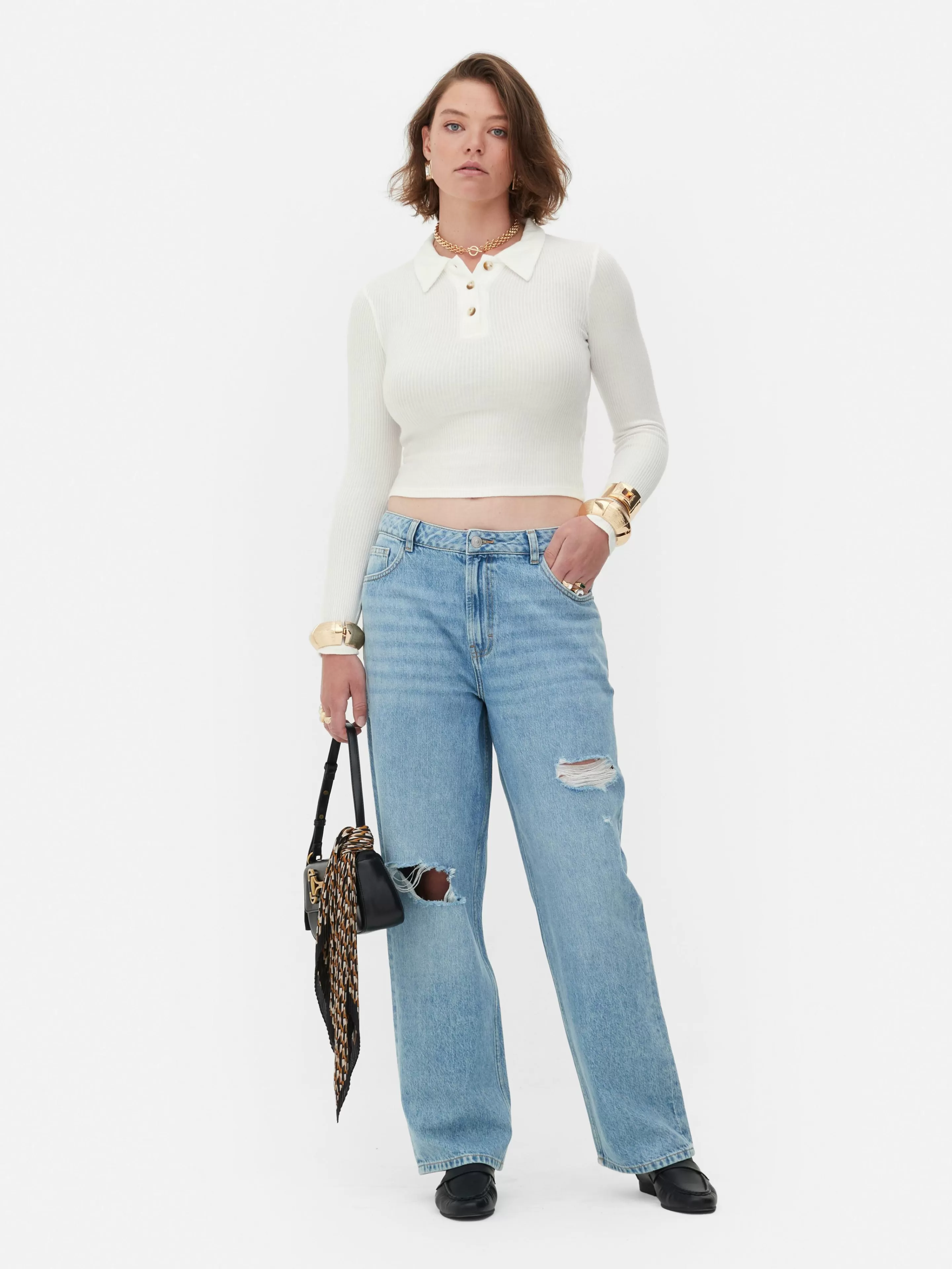 Polo Côtelé à Manches Longues Rita Ora-Primark Fashion