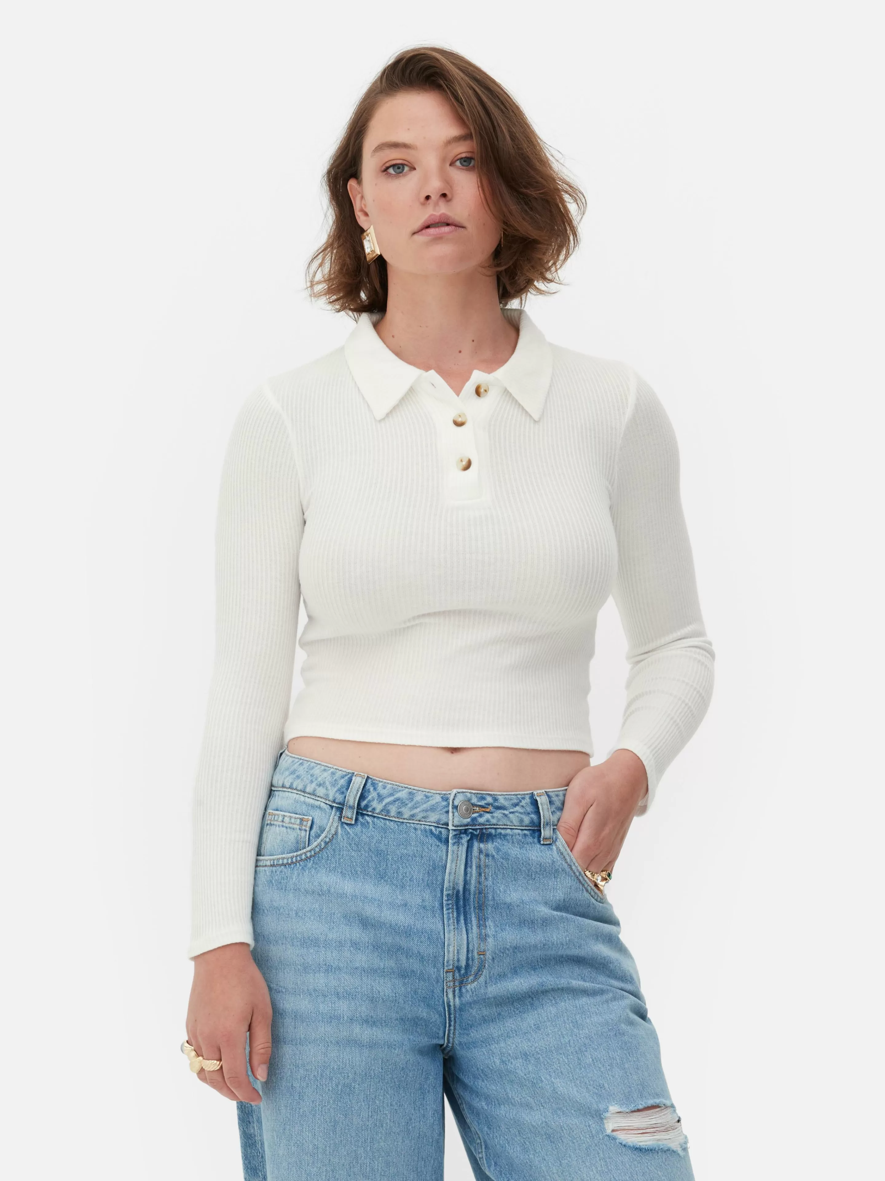 Polo Côtelé à Manches Longues Rita Ora-Primark Fashion