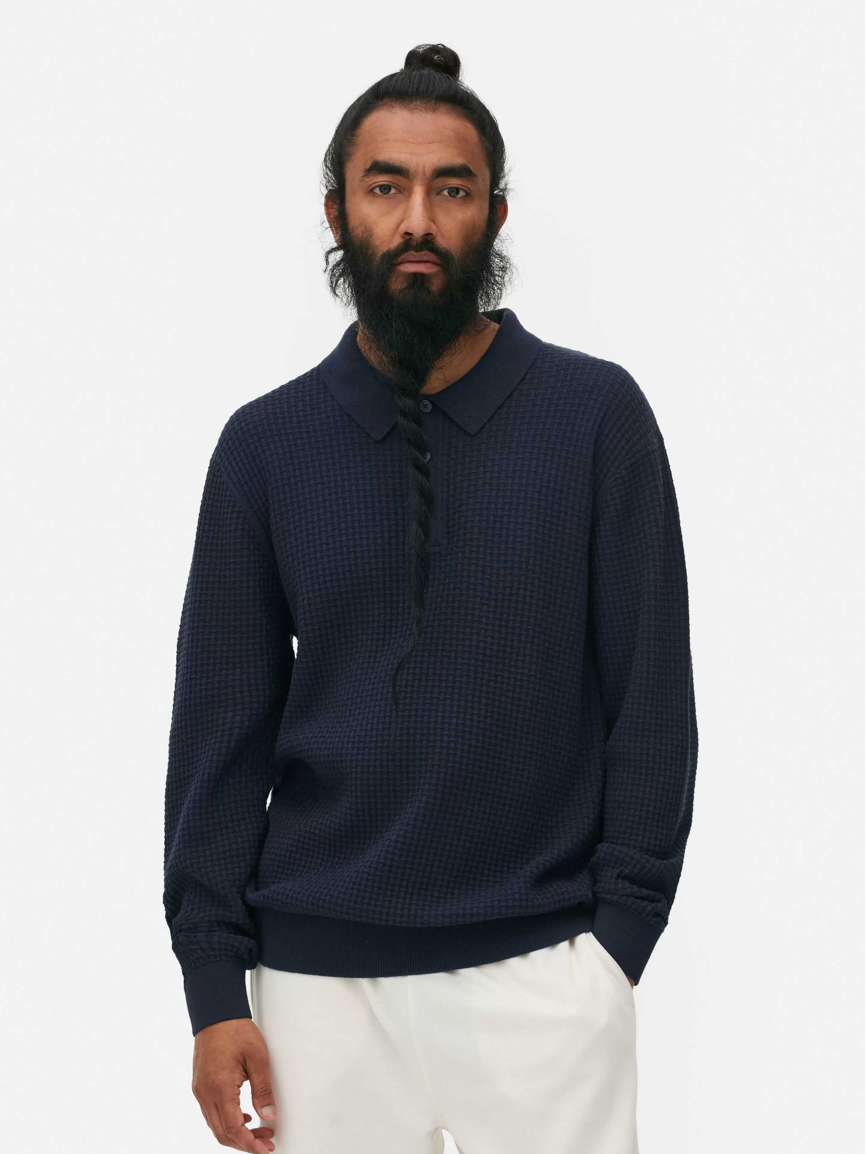 Polo Texturé à Manches Longues-Primark Flash Sale