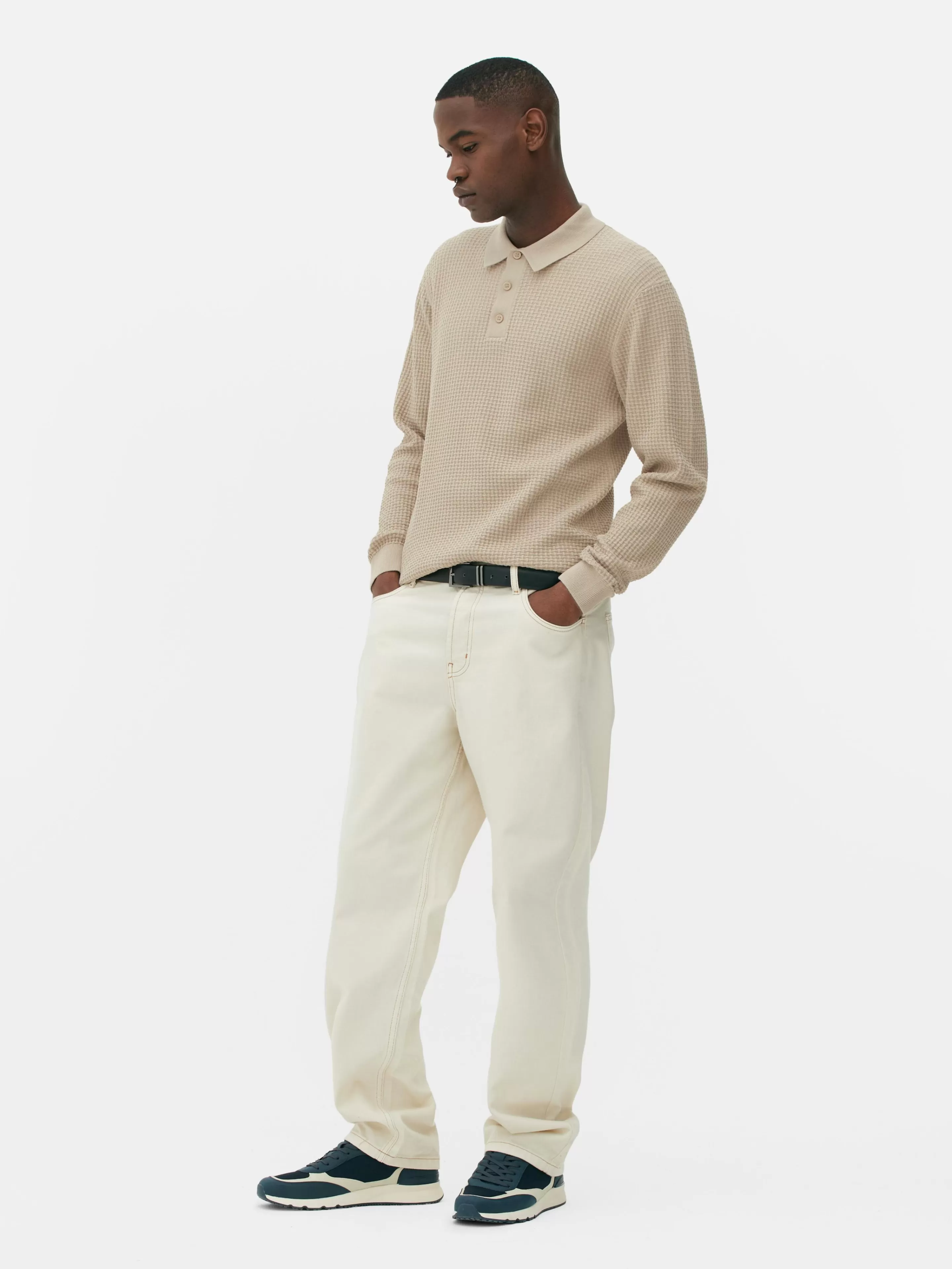 Polo Texturé à Manches Longues-Primark Sale