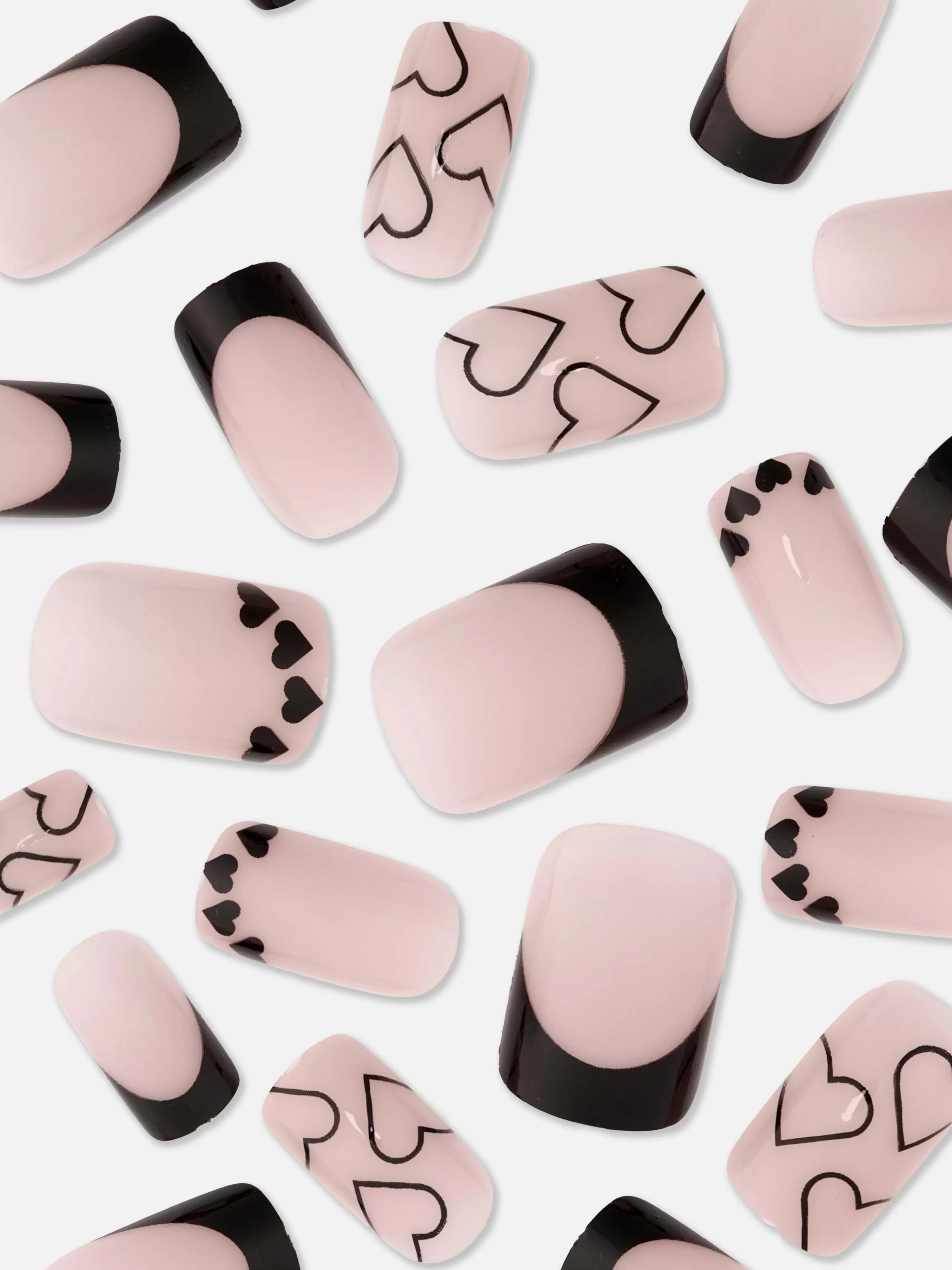 PS... Faux Ongles Carrés Brillants Avec Cœurs-Primark Store