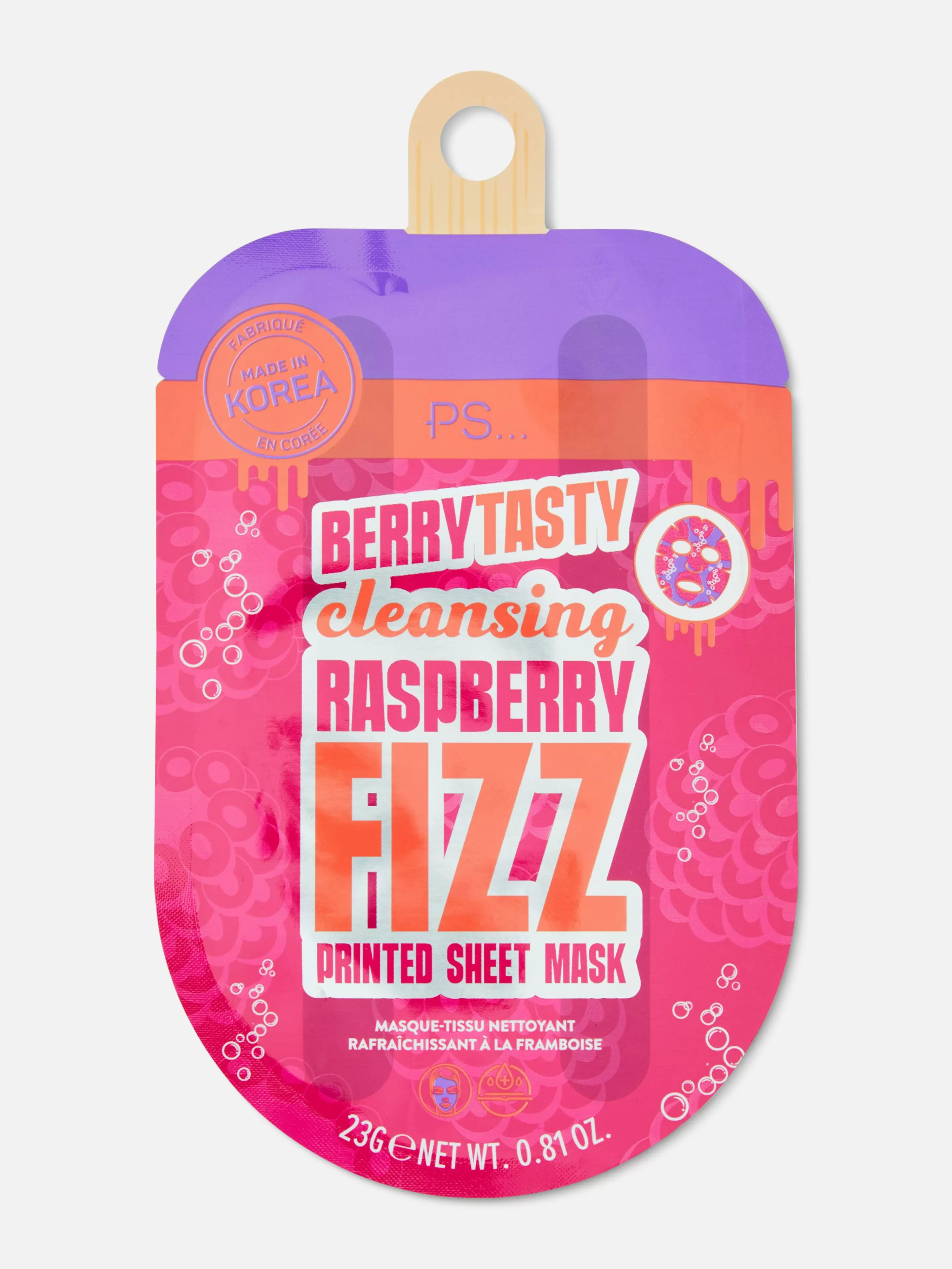 PS... Masque-tissu Fizz Framboise-Primark Flash Sale