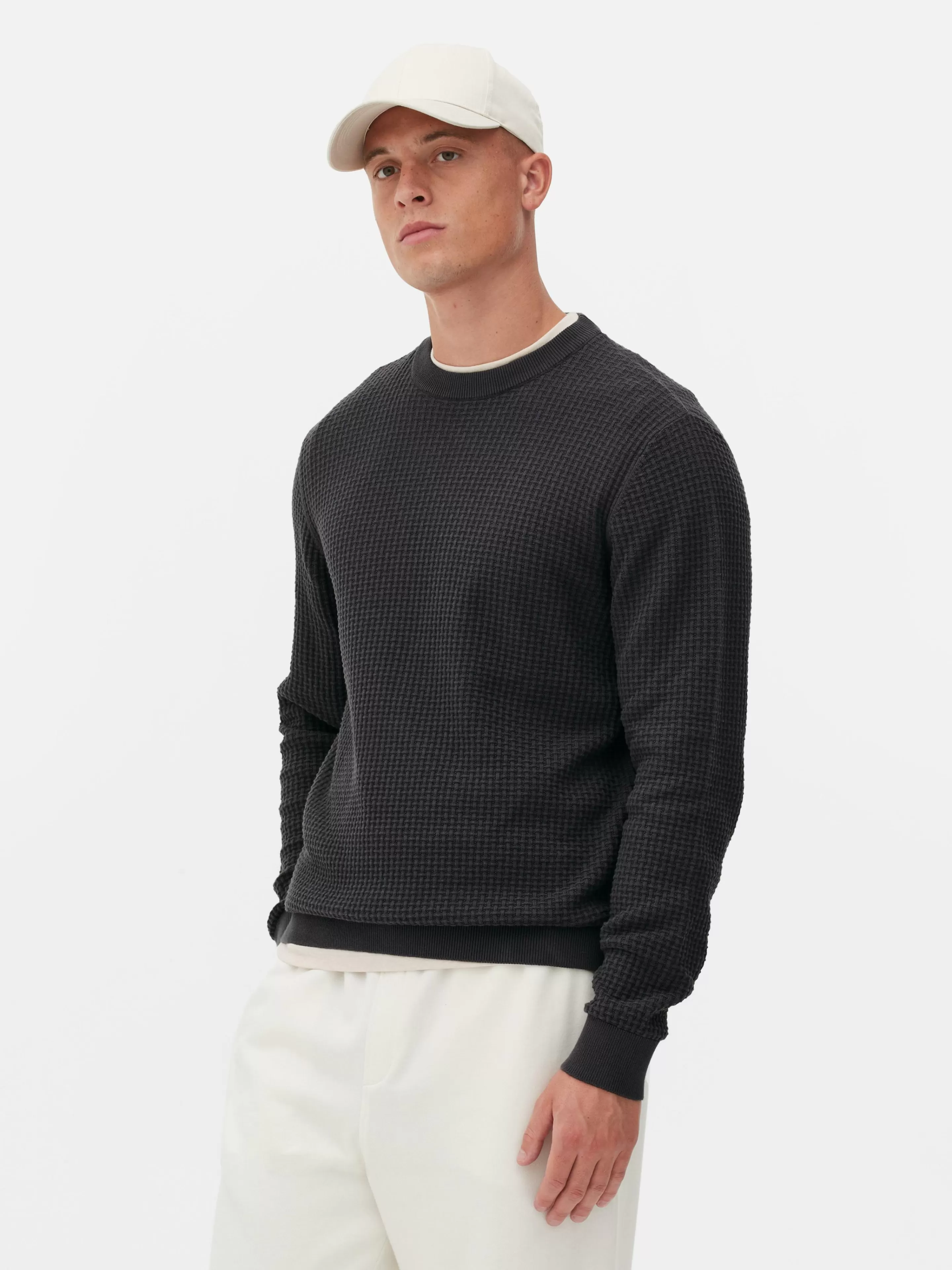 Pull à Col Ras-du-cou En Point De Panier Tressé-Primark Outlet