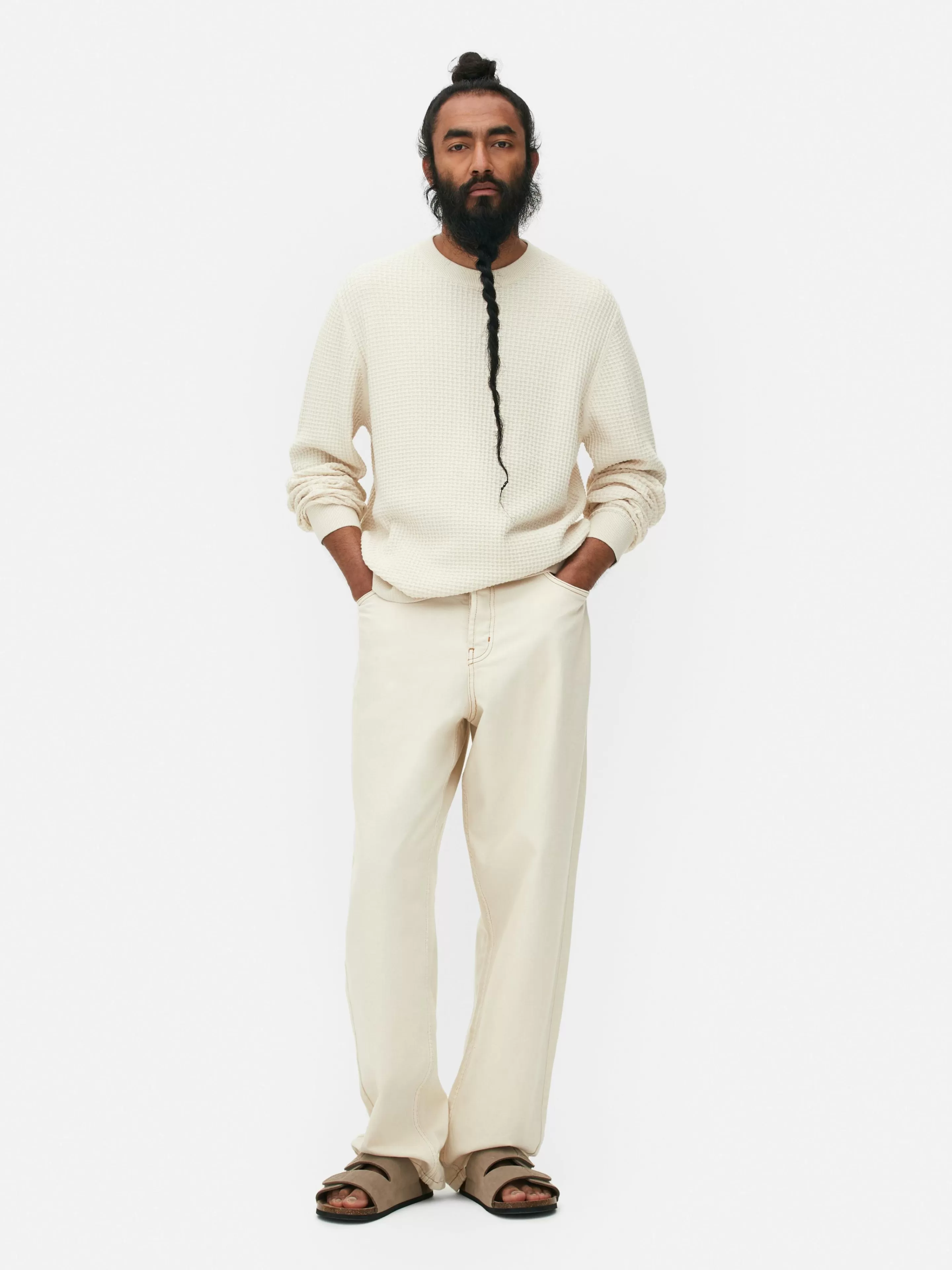 Pull à Col Ras-du-cou En Point De Panier Tressé-Primark Hot