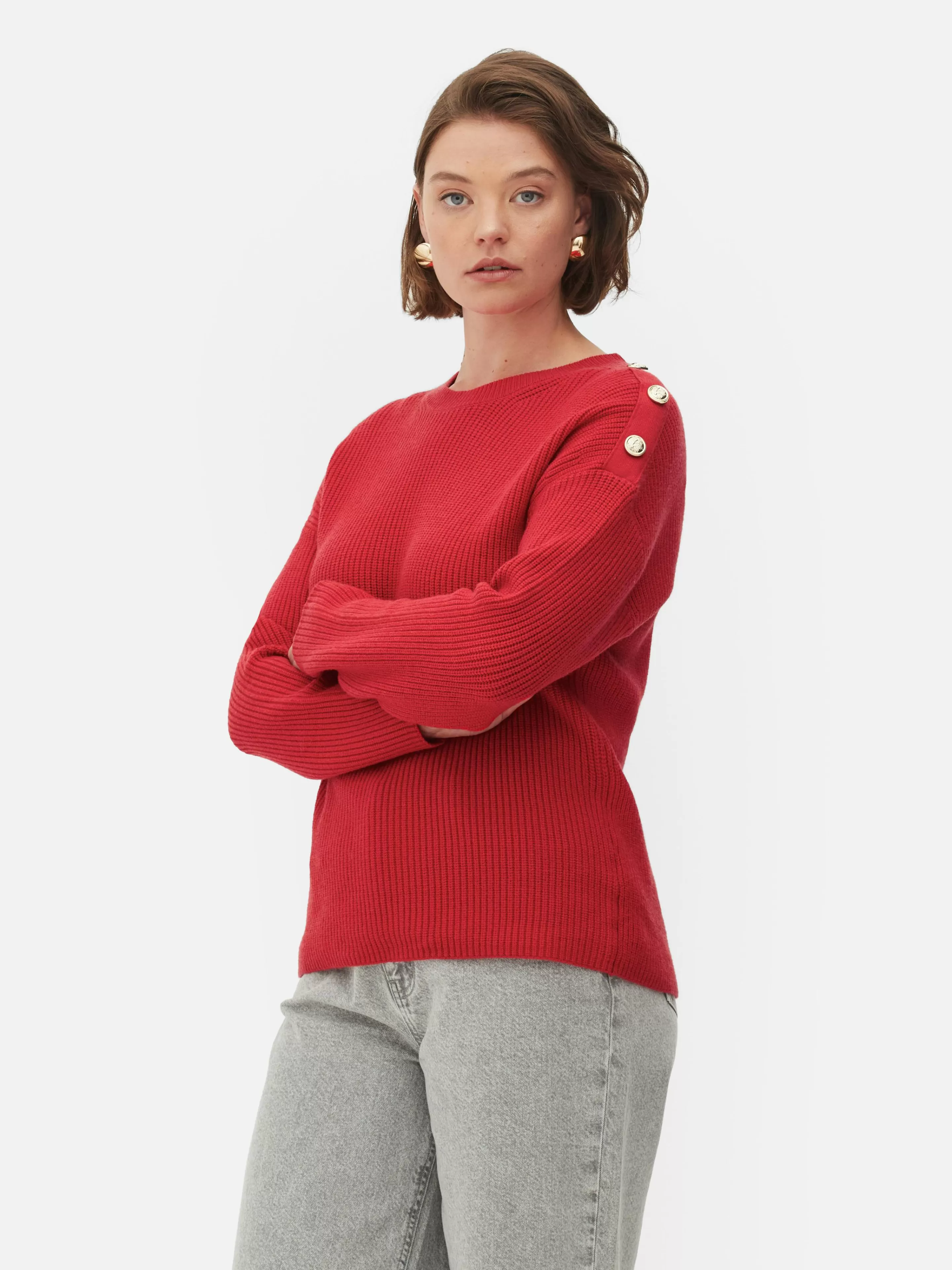 Pull à Col Ras-du-cou Et à Boutons-Primark Fashion