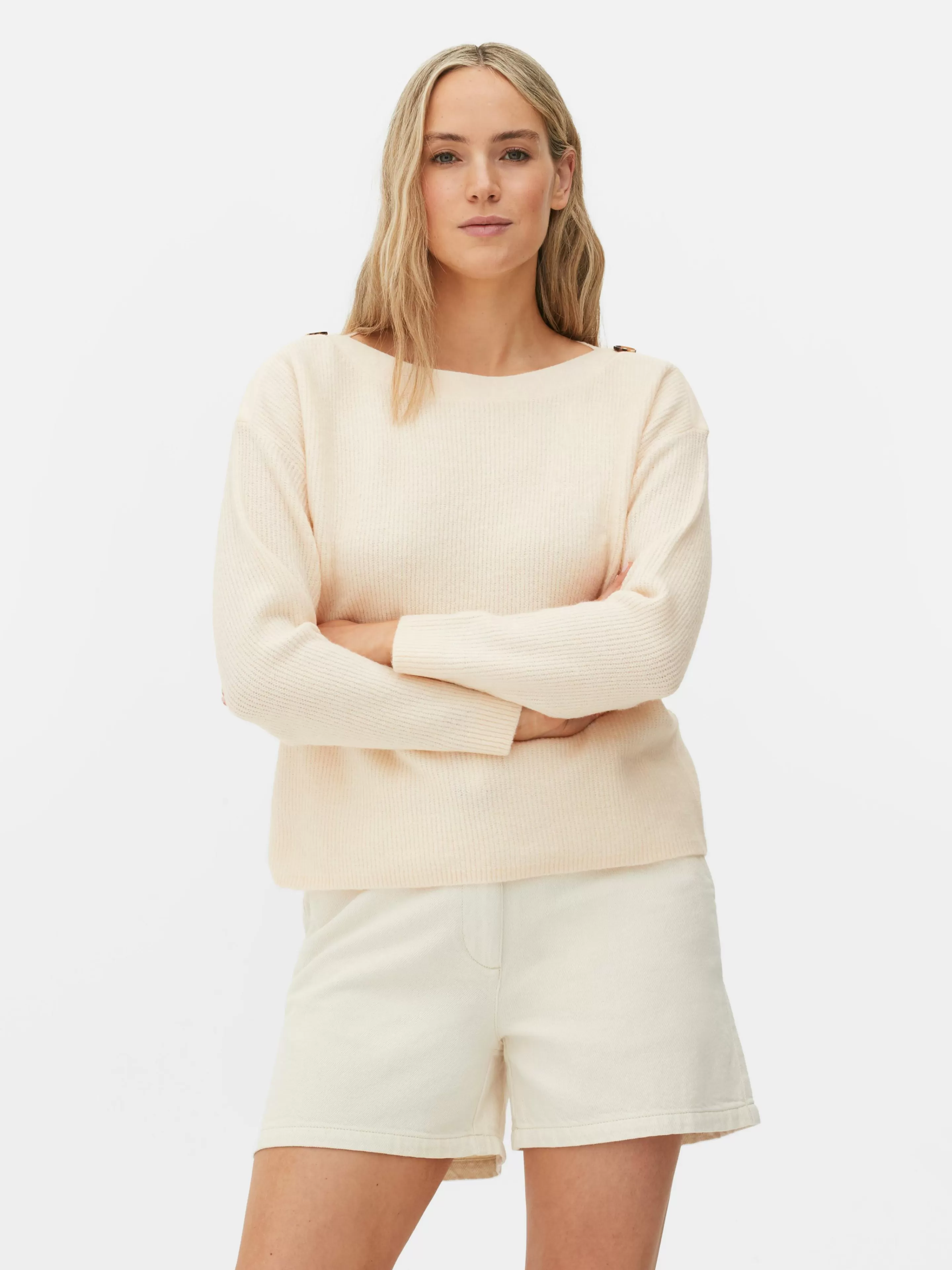 Pull à Encolure Bateau Et à épaules Boutonnées-Primark Shop