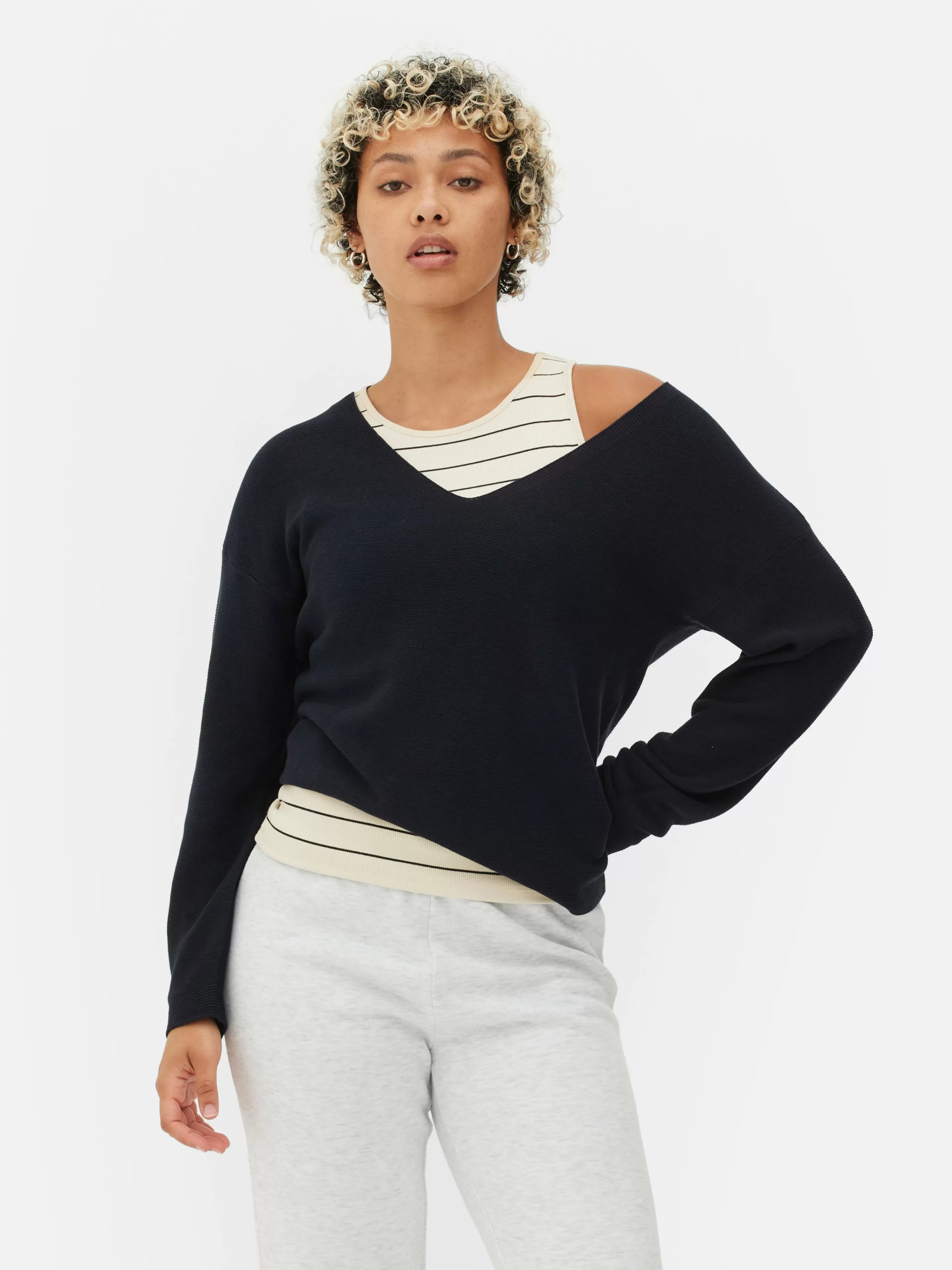 Pull à Manches Longues Et Col Bateau-Primark Fashion