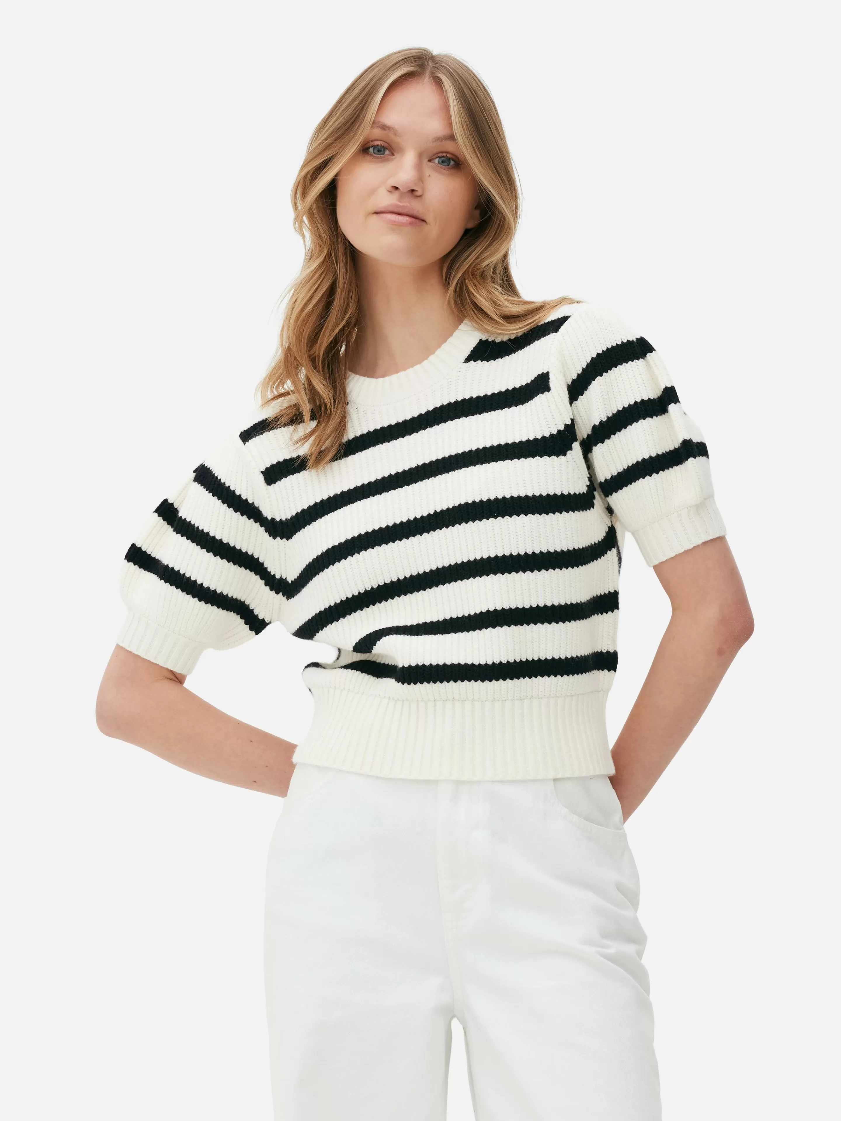 Pull à Rayures Et Manches Bouffantes-Primark Cheap