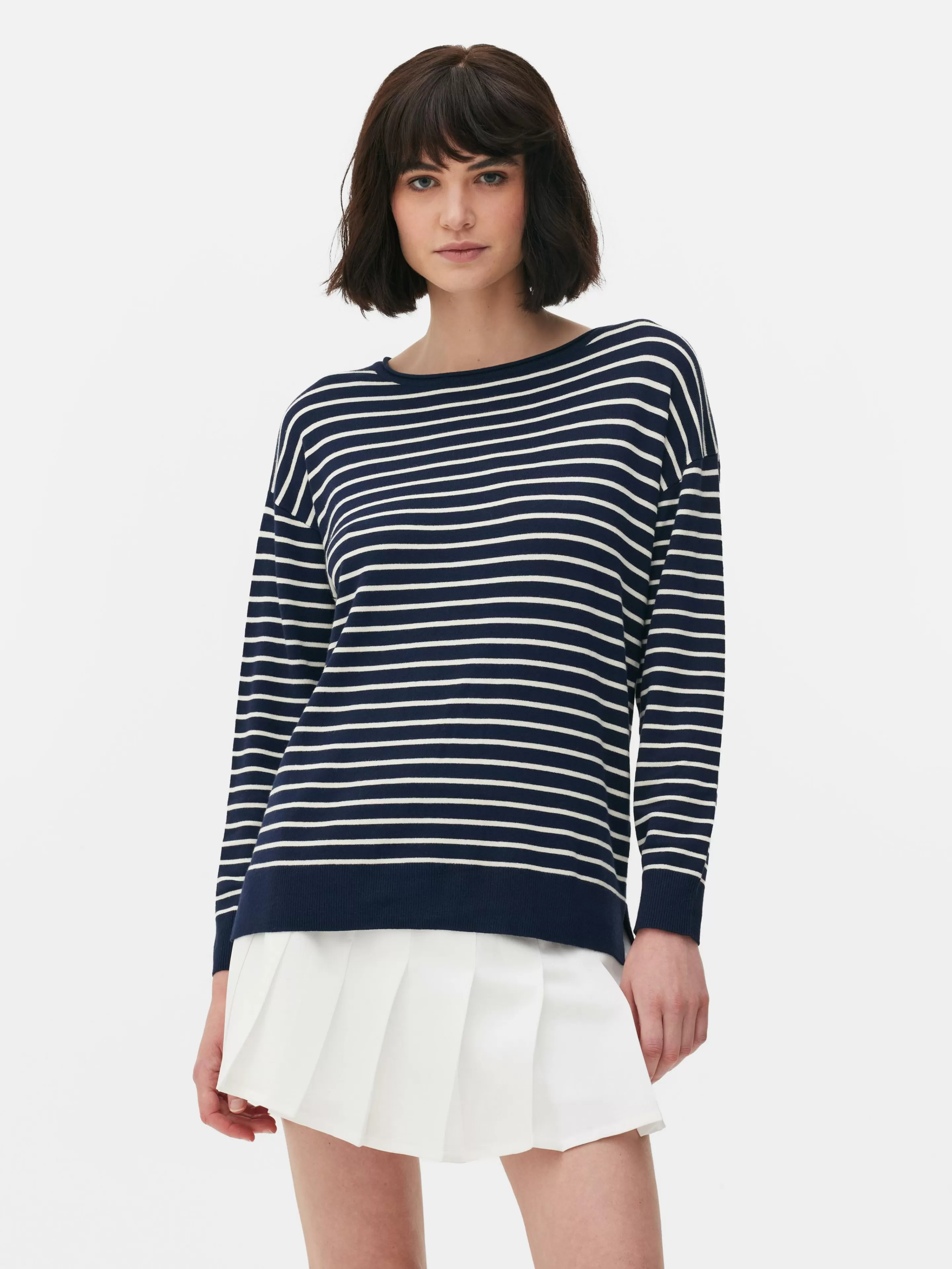 Pull Col Bateau à Rayures En Maille Fine-Primark Shop