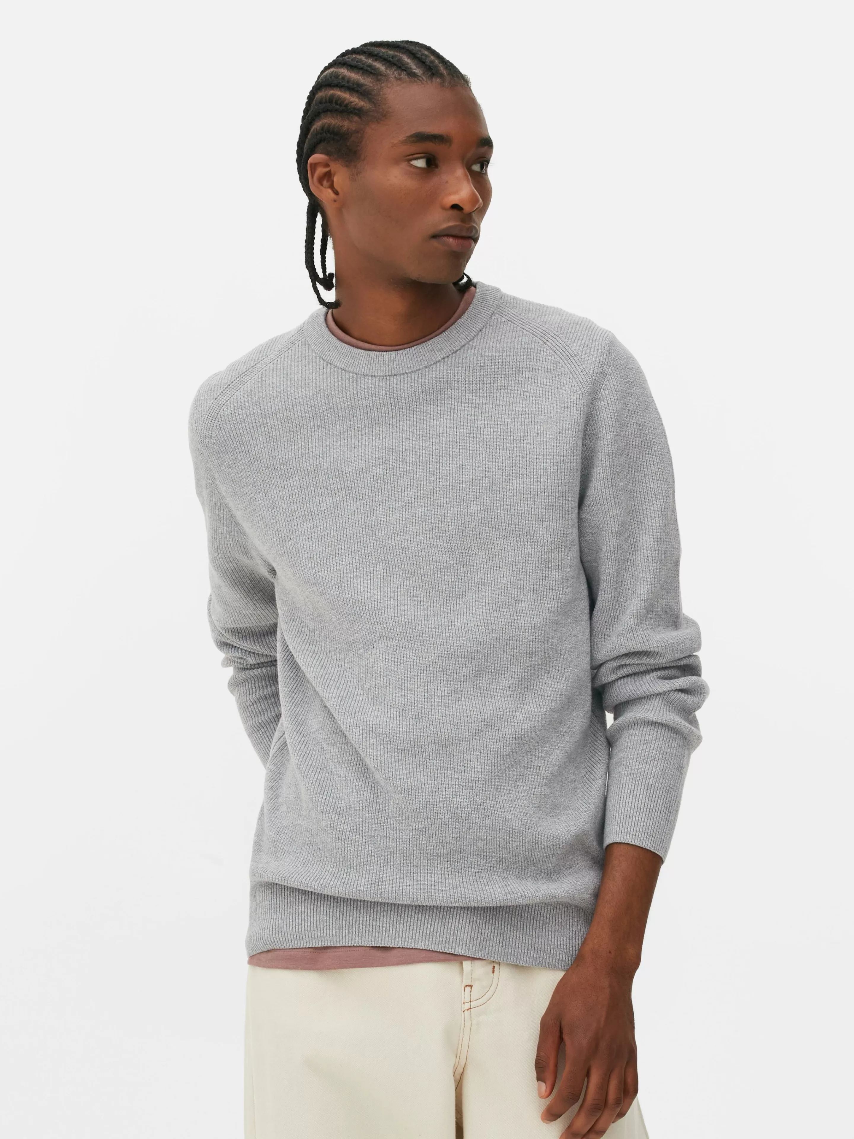 Pull Côtelé à Col Ras-du-cou-Primark New