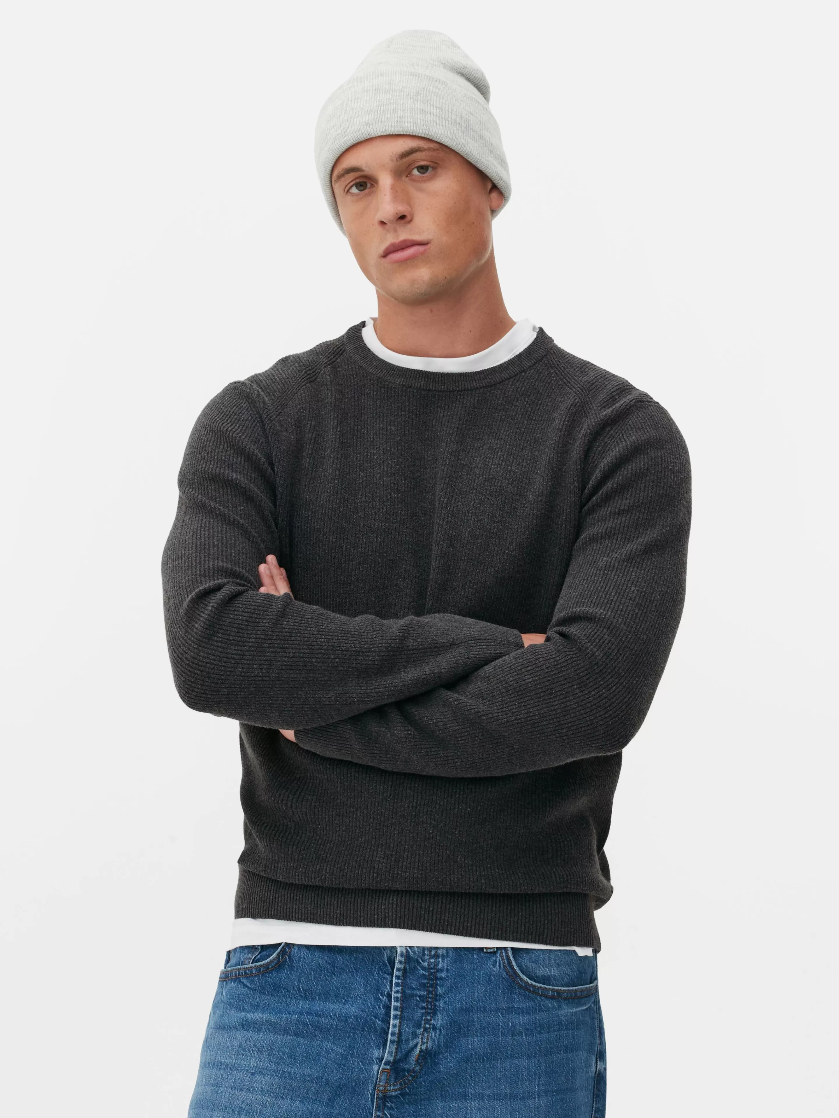 Pull Côtelé à Col Ras-du-cou-Primark Outlet