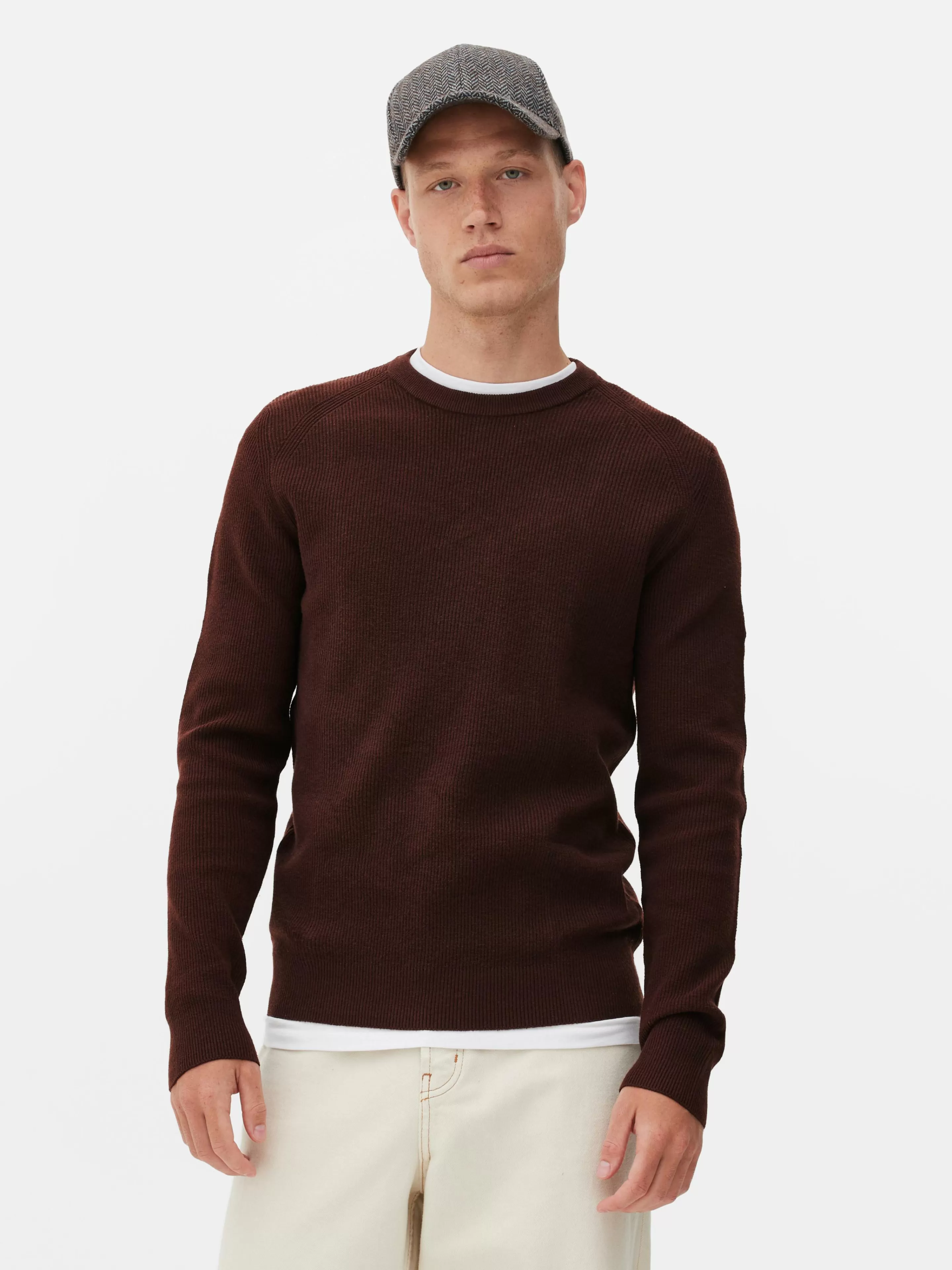 Pull Côtelé à Col Ras-du-cou-Primark Outlet