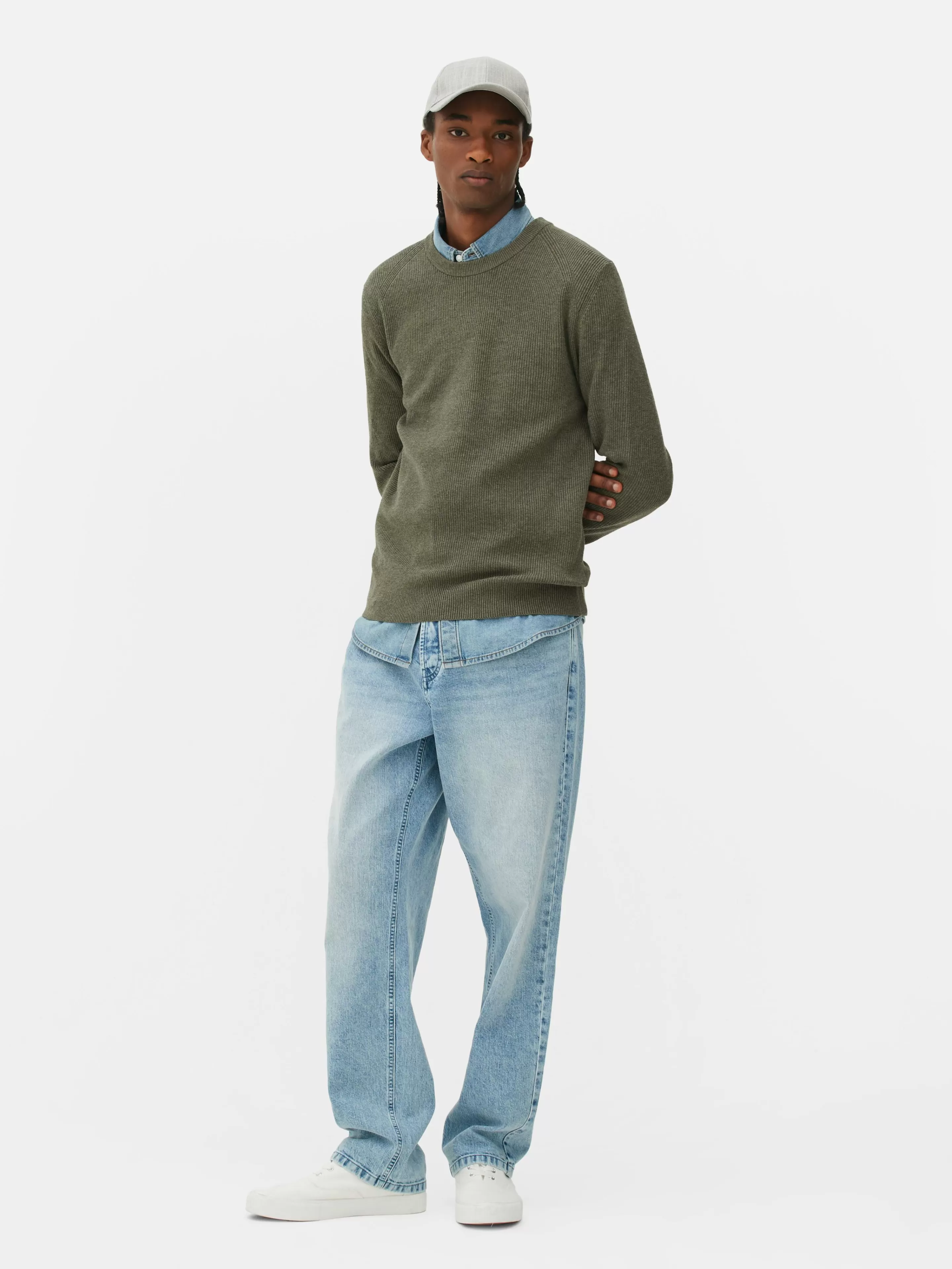 Pull Côtelé à Col Ras-du-cou-Primark Store