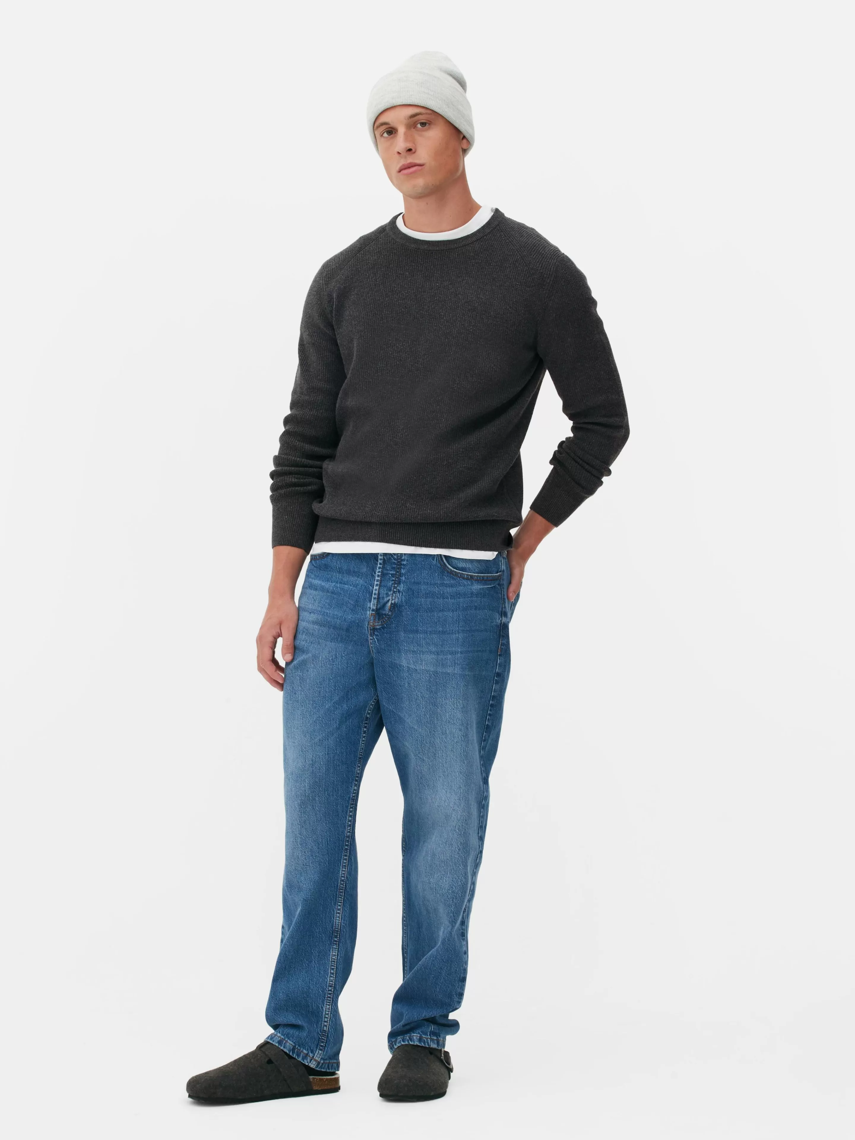 Pull Côtelé à Col Ras-du-cou-Primark Outlet