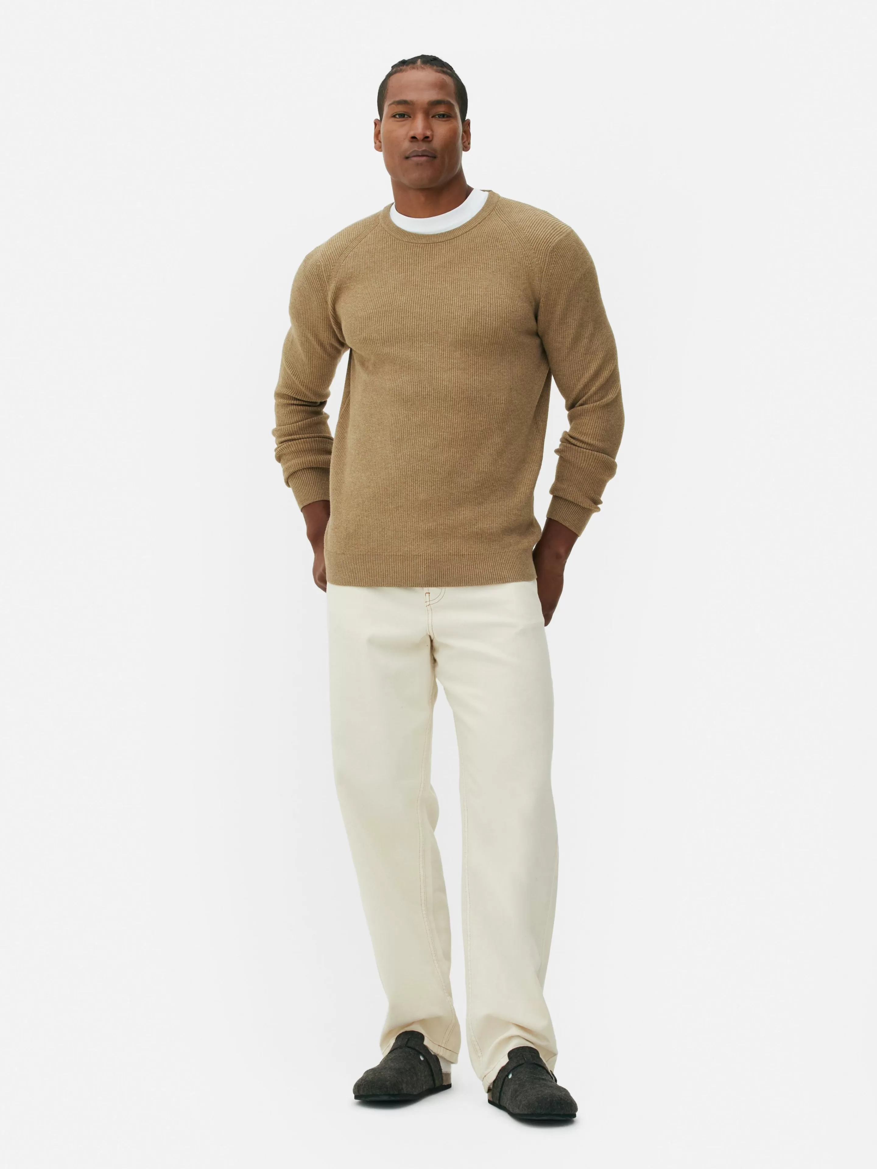 Pull Côtelé à Col Ras-du-cou-Primark Discount