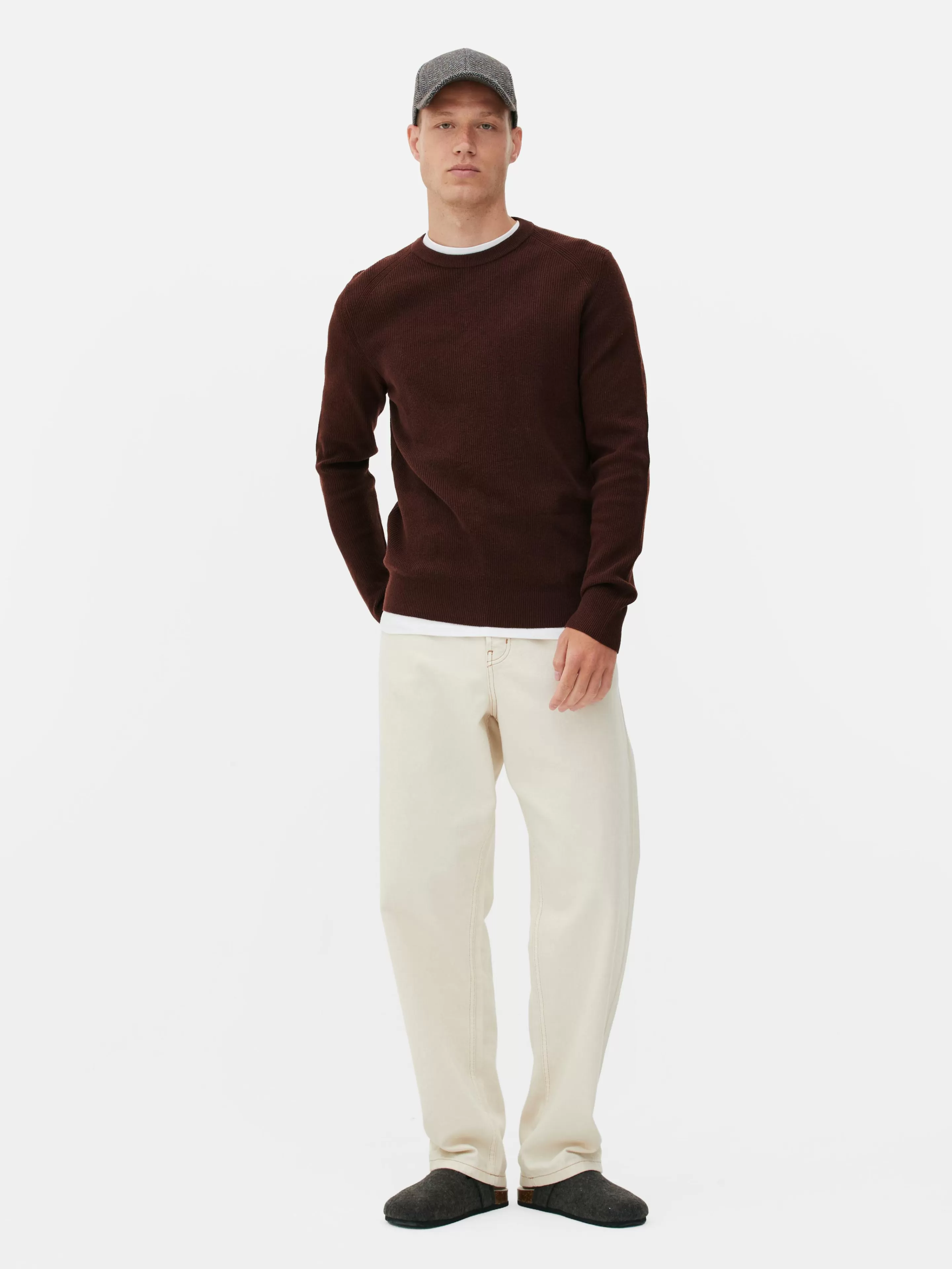 Pull Côtelé à Col Ras-du-cou-Primark Outlet