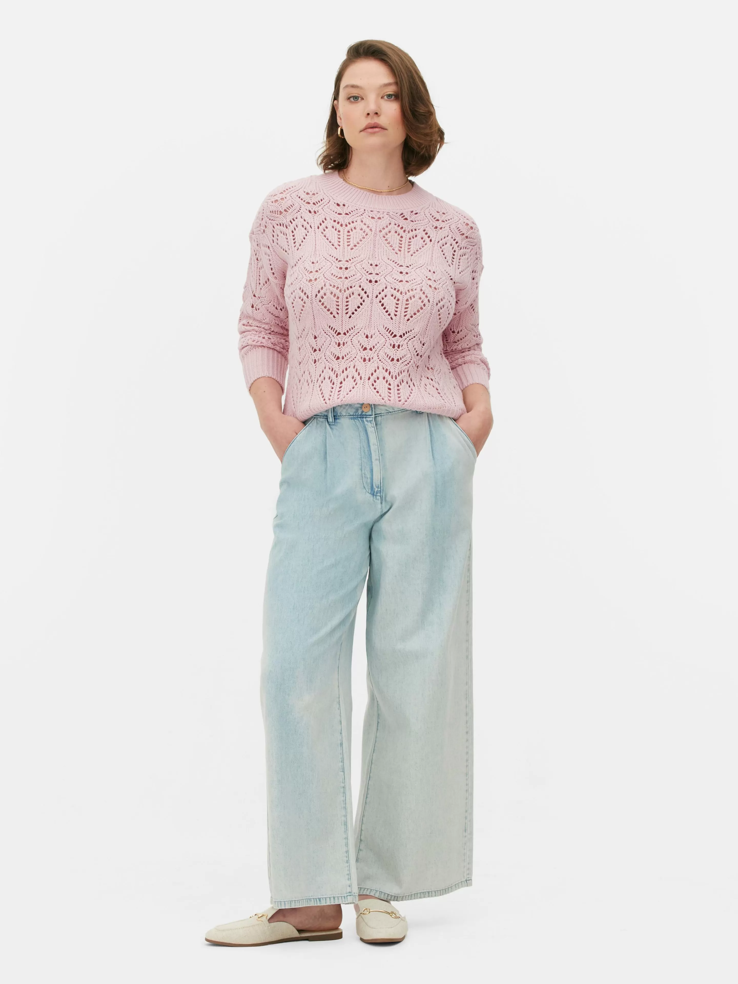 Pull En Maille Ajourée à Col Ras-du-cou-Primark Store