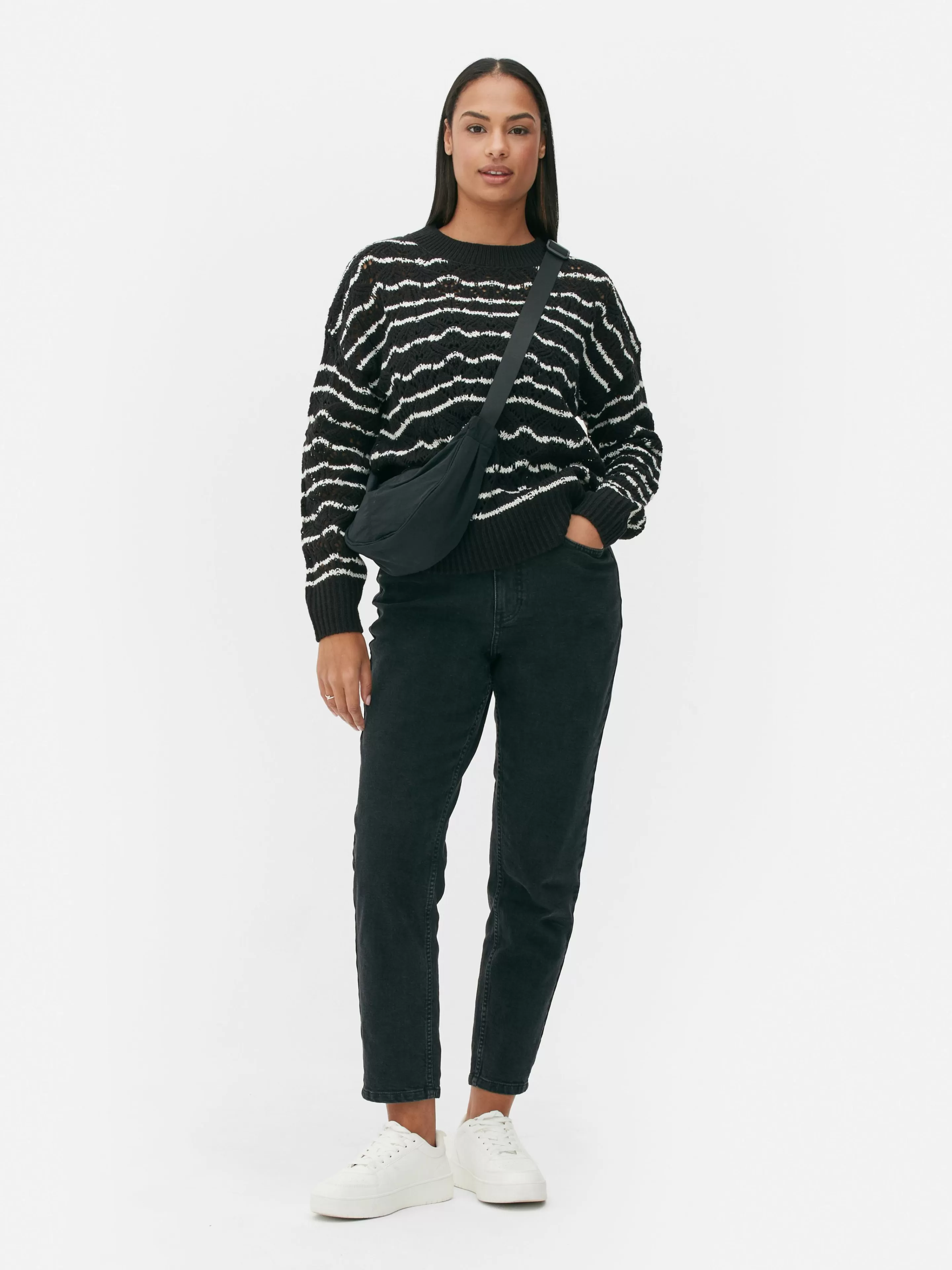 Pull En Maille Ajourée à Col Ras-du-cou-Primark New