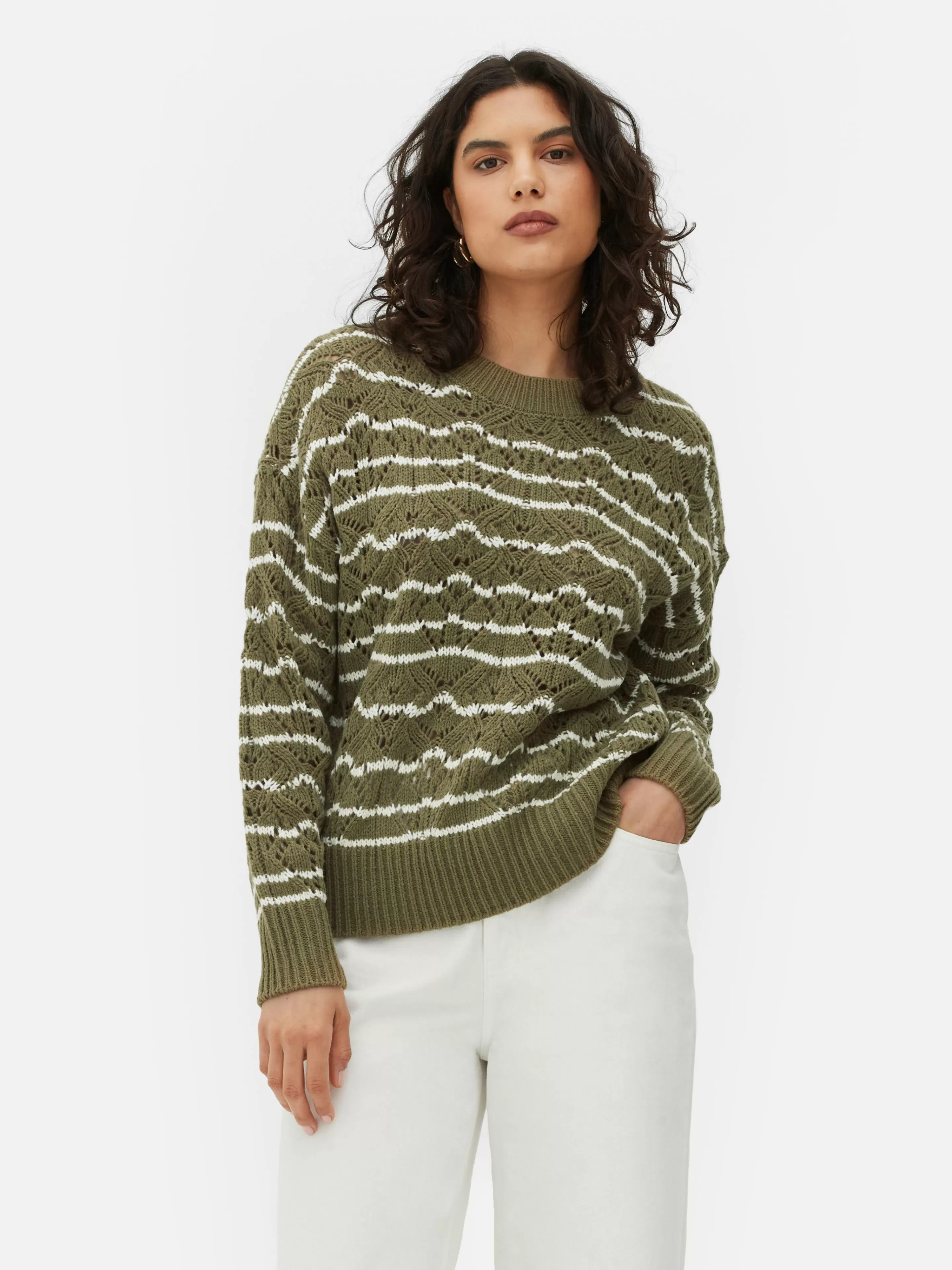 Pull En Maille Ajourée à Col Ras-du-cou-Primark Outlet