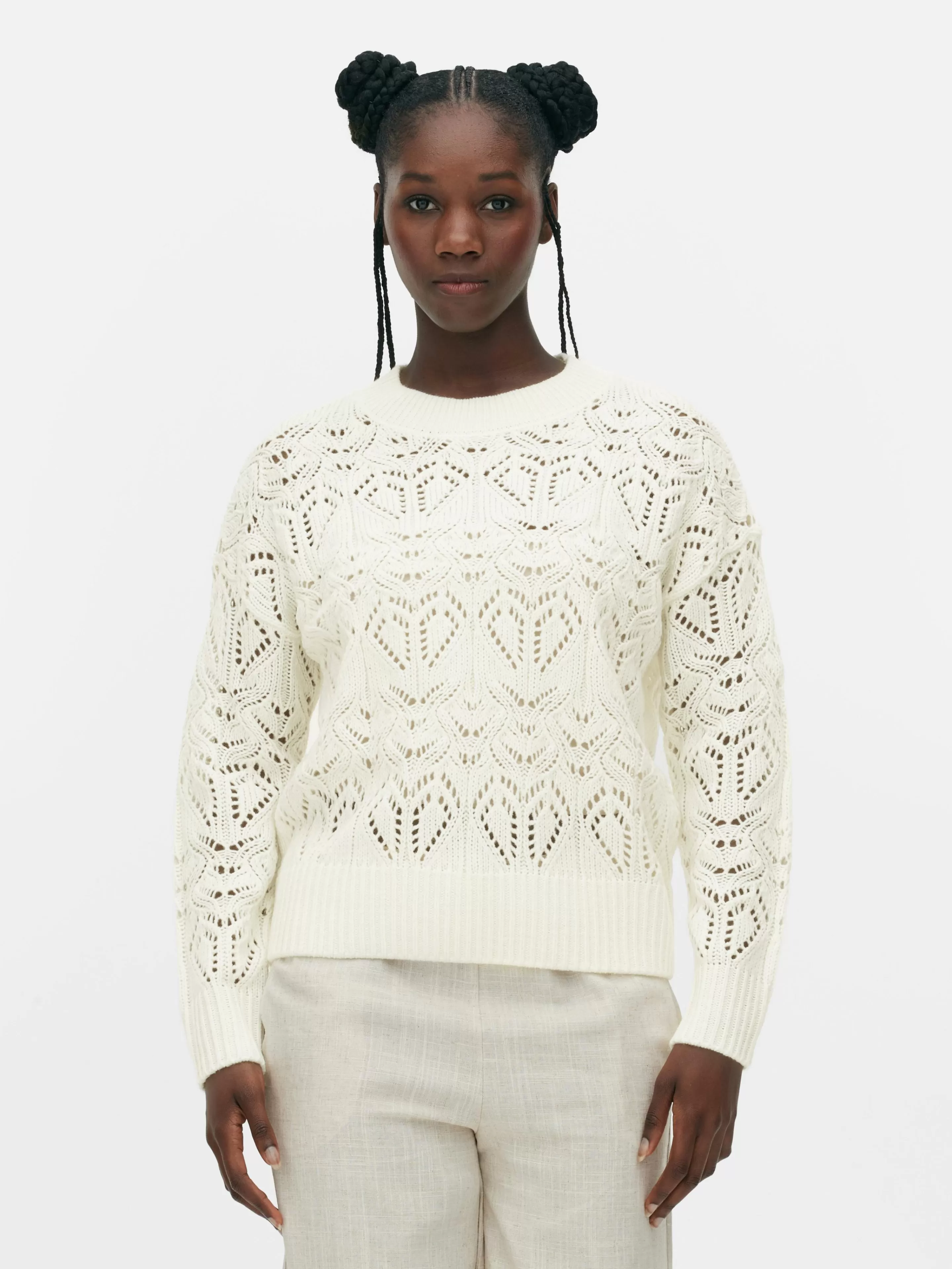 Pull En Maille Ajourée à Col Ras-du-cou-Primark Cheap