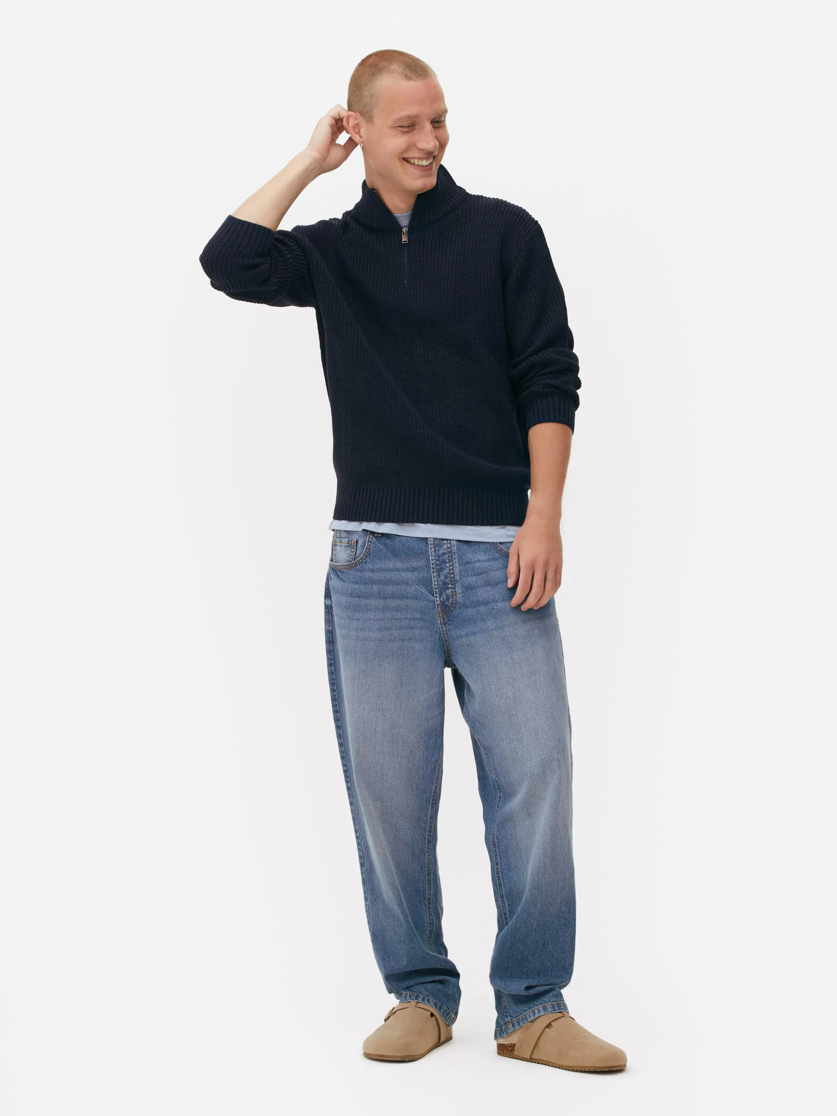 Pull En Maille Côtelée à Col Zippé-Primark Outlet