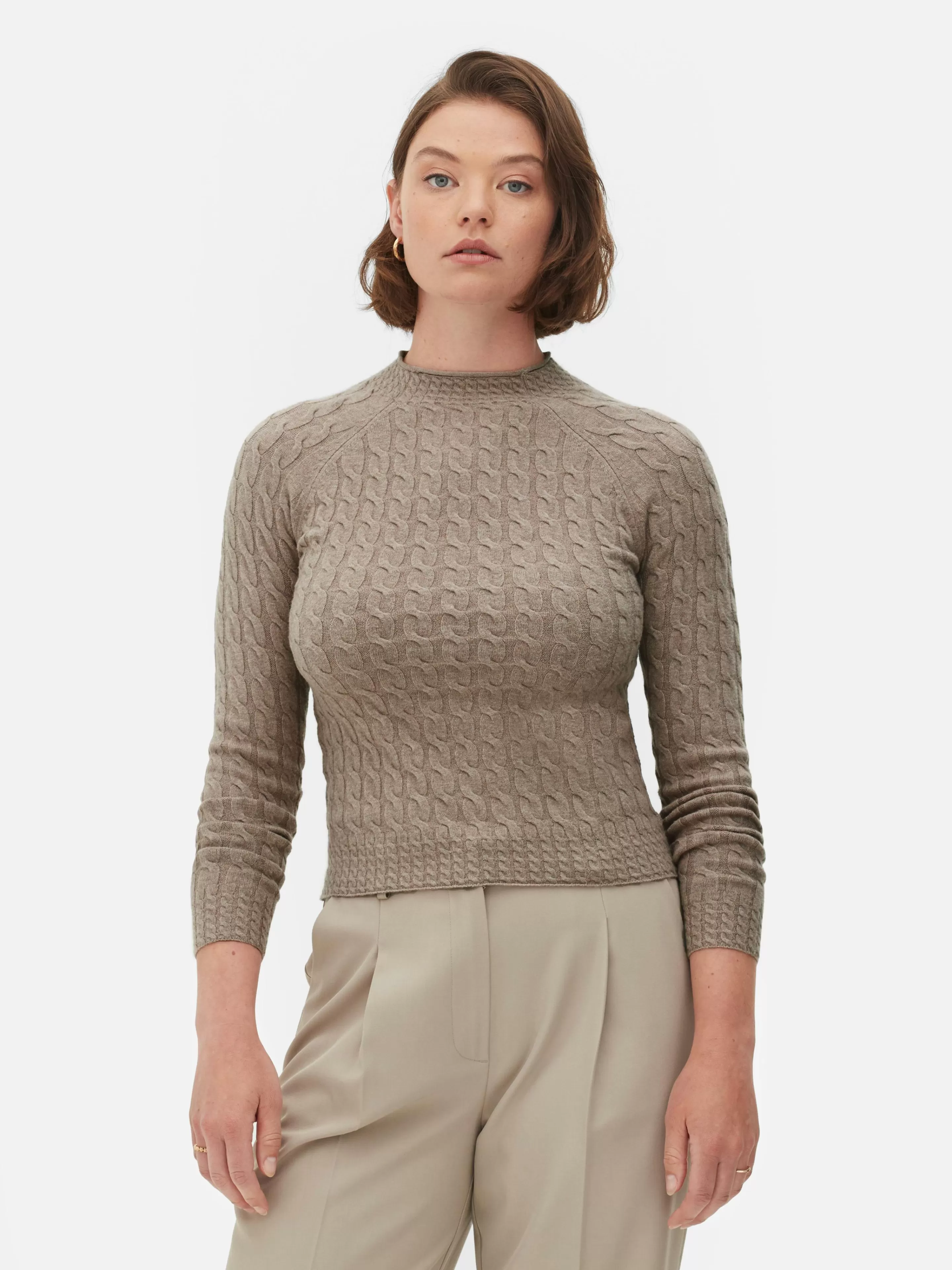 Pull En Maille Torsadée à Col Montant-Primark New