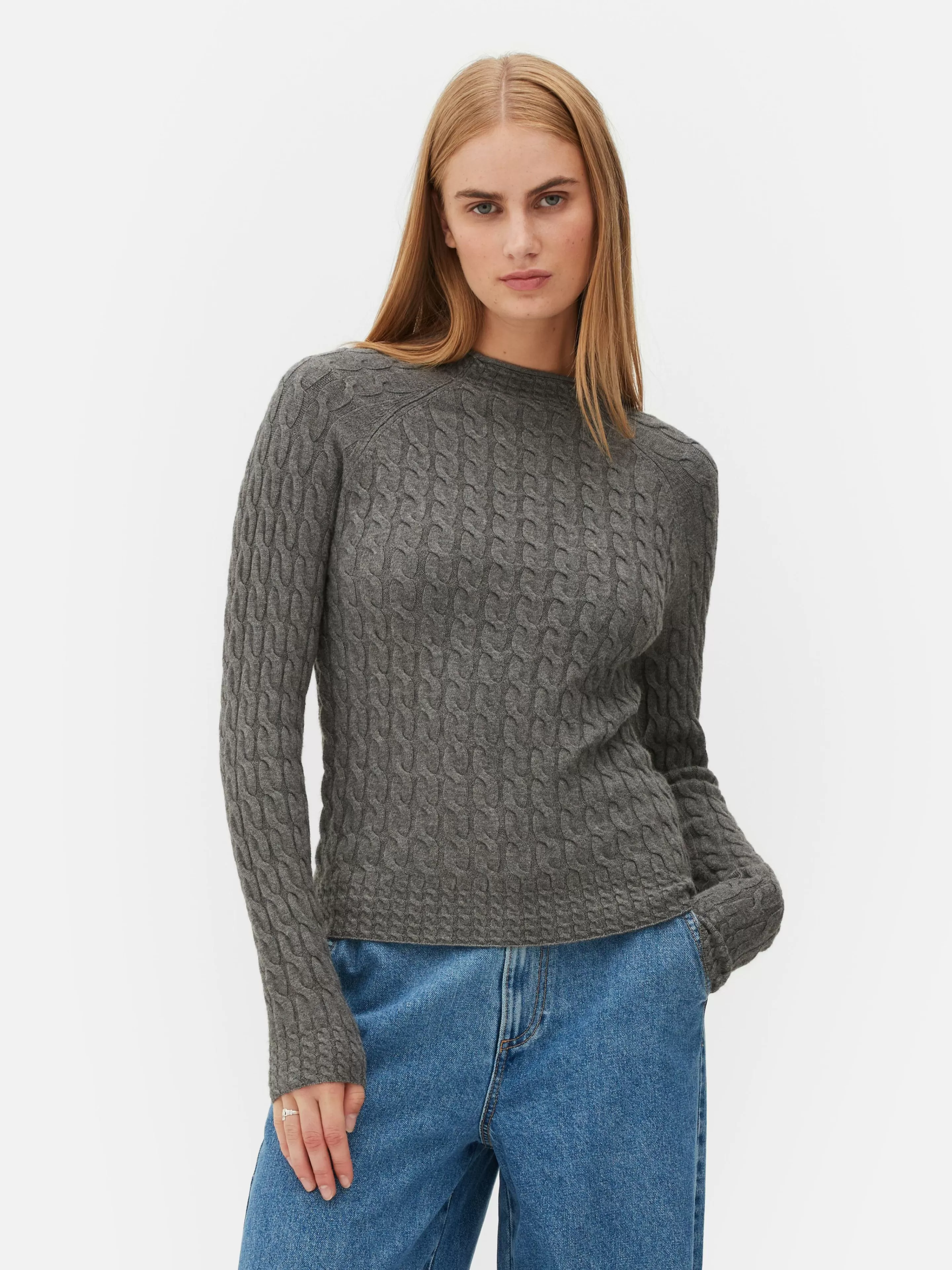 Pull En Maille Torsadée à Col Montant-Primark Clearance