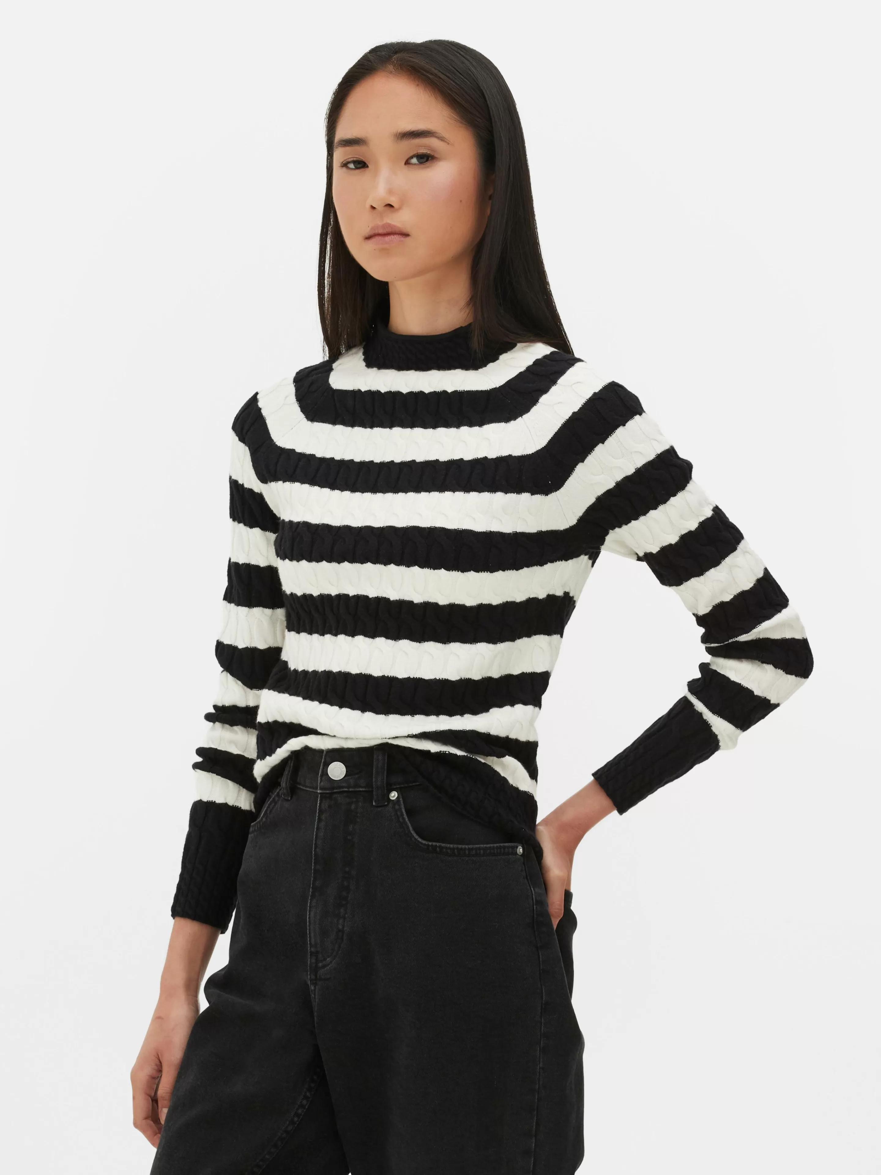 Pull En Maille Torsadée à Col Montant-Primark Best