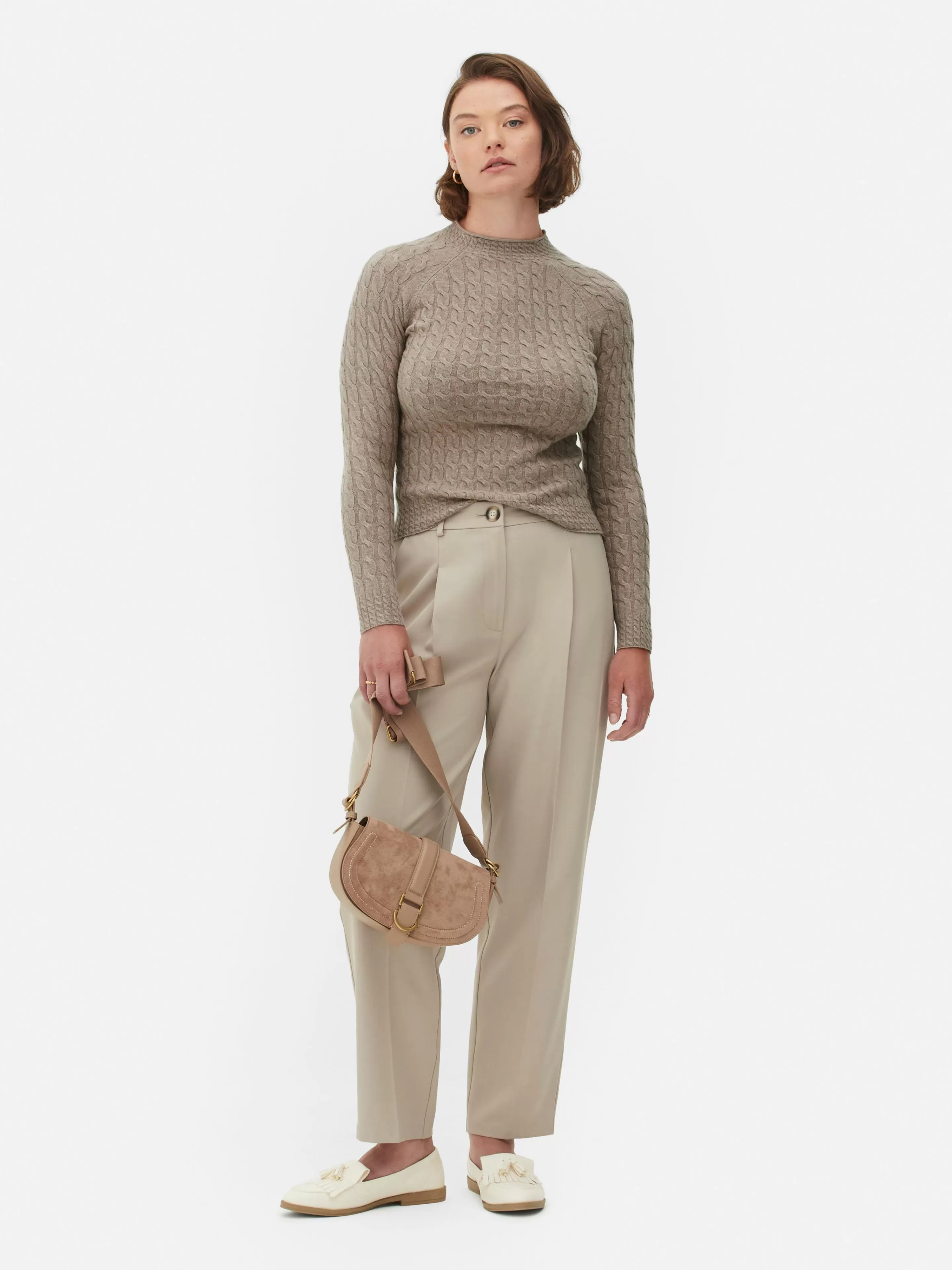 Pull En Maille Torsadée à Col Montant-Primark New