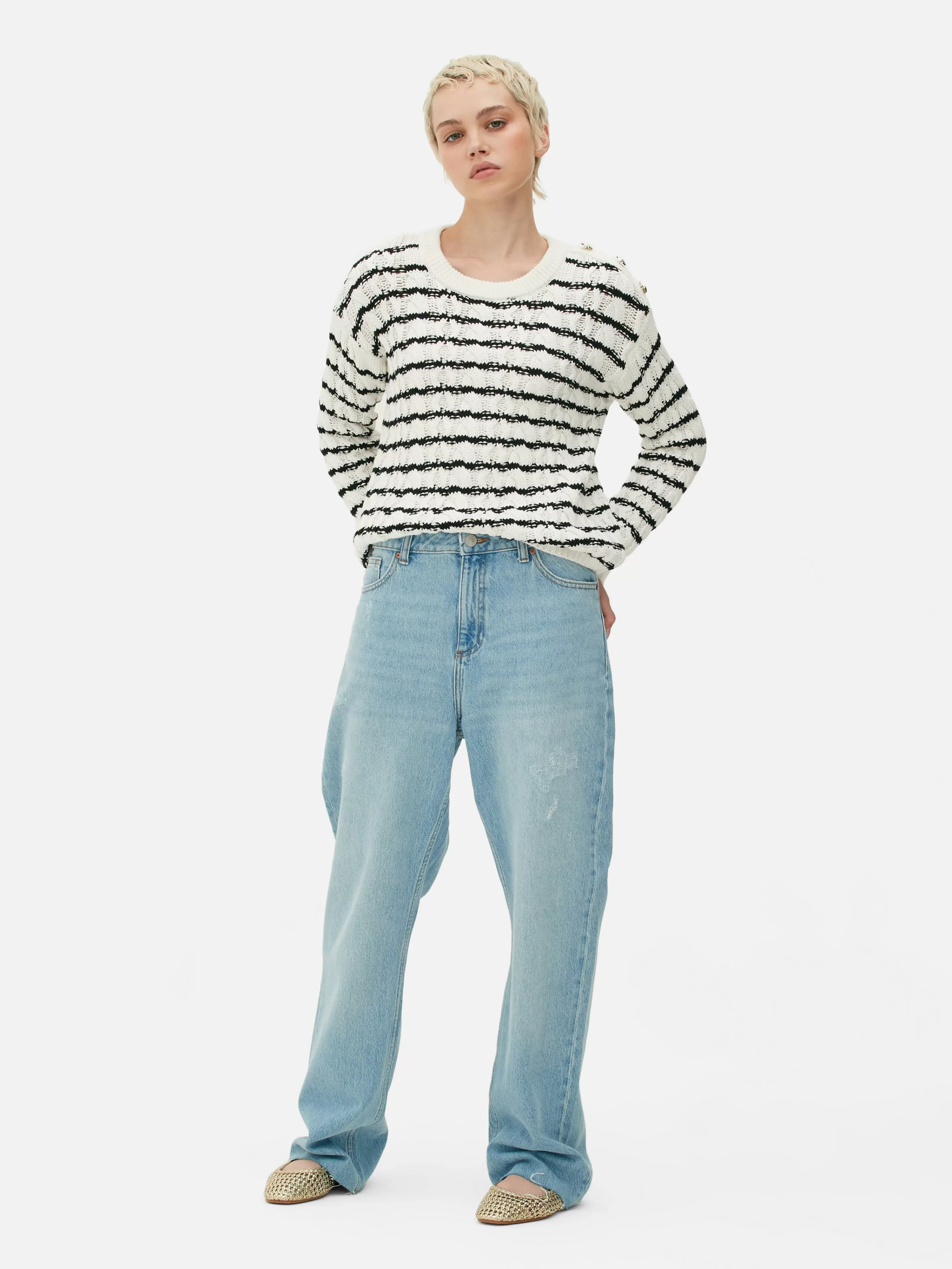 Pull En Maille Torsadée à Rayures-Primark Best Sale