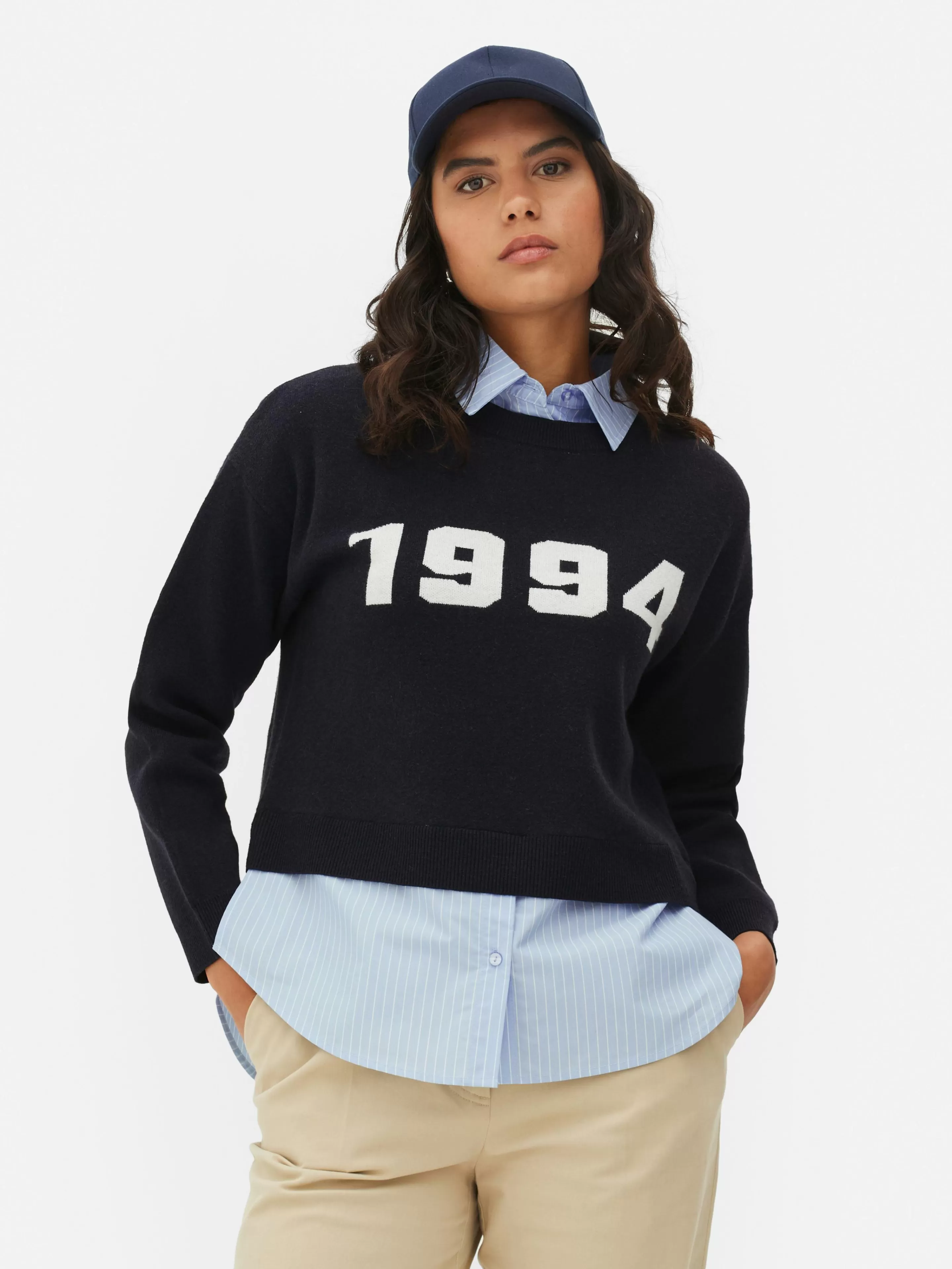 Pull Tricoté à Message Et Chemise Deux-en-un-Primark Shop