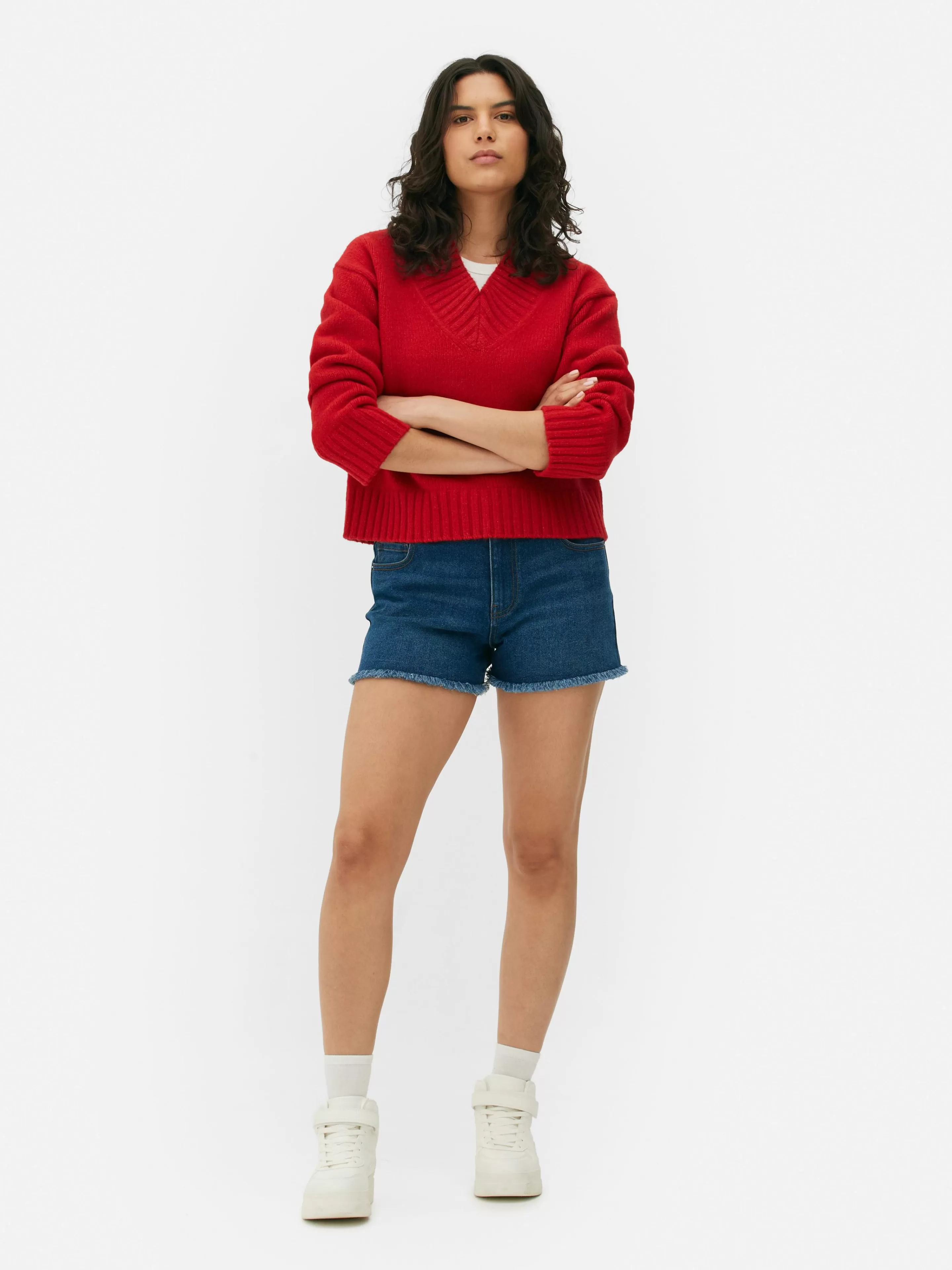 Pull Tricoté épais à Col En V-Primark Clearance